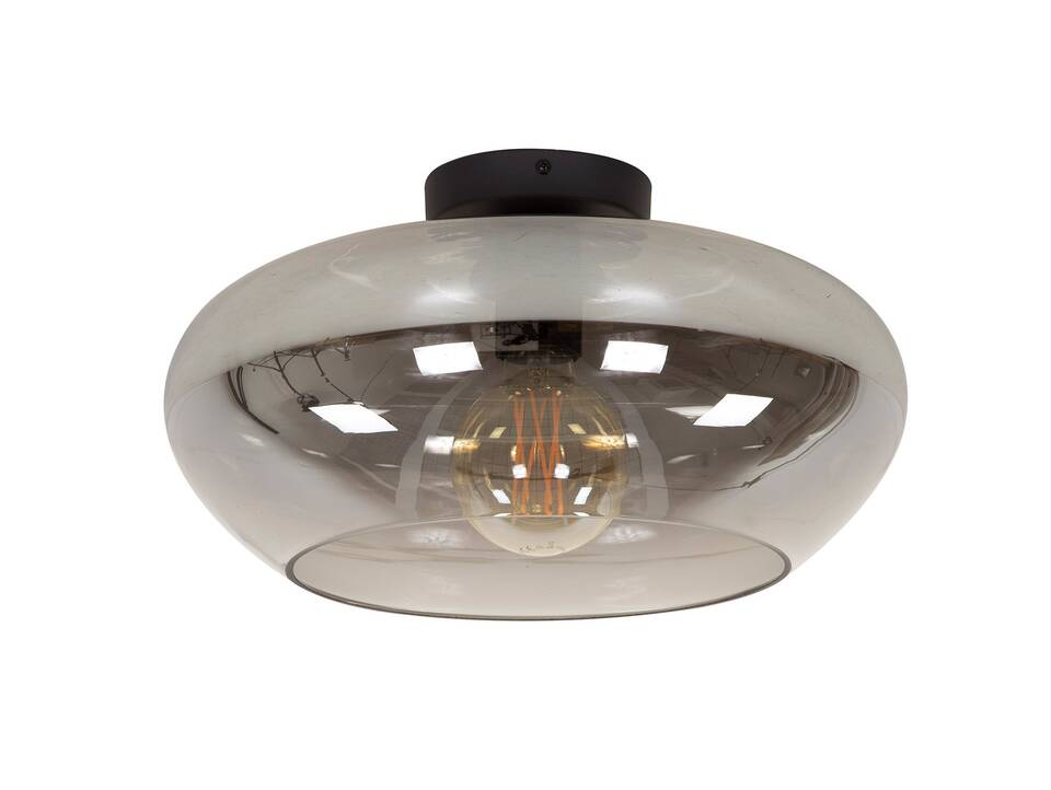 CYRIAN Deckenlampe, 1-flammig, Material Glas, rauchfarbig 