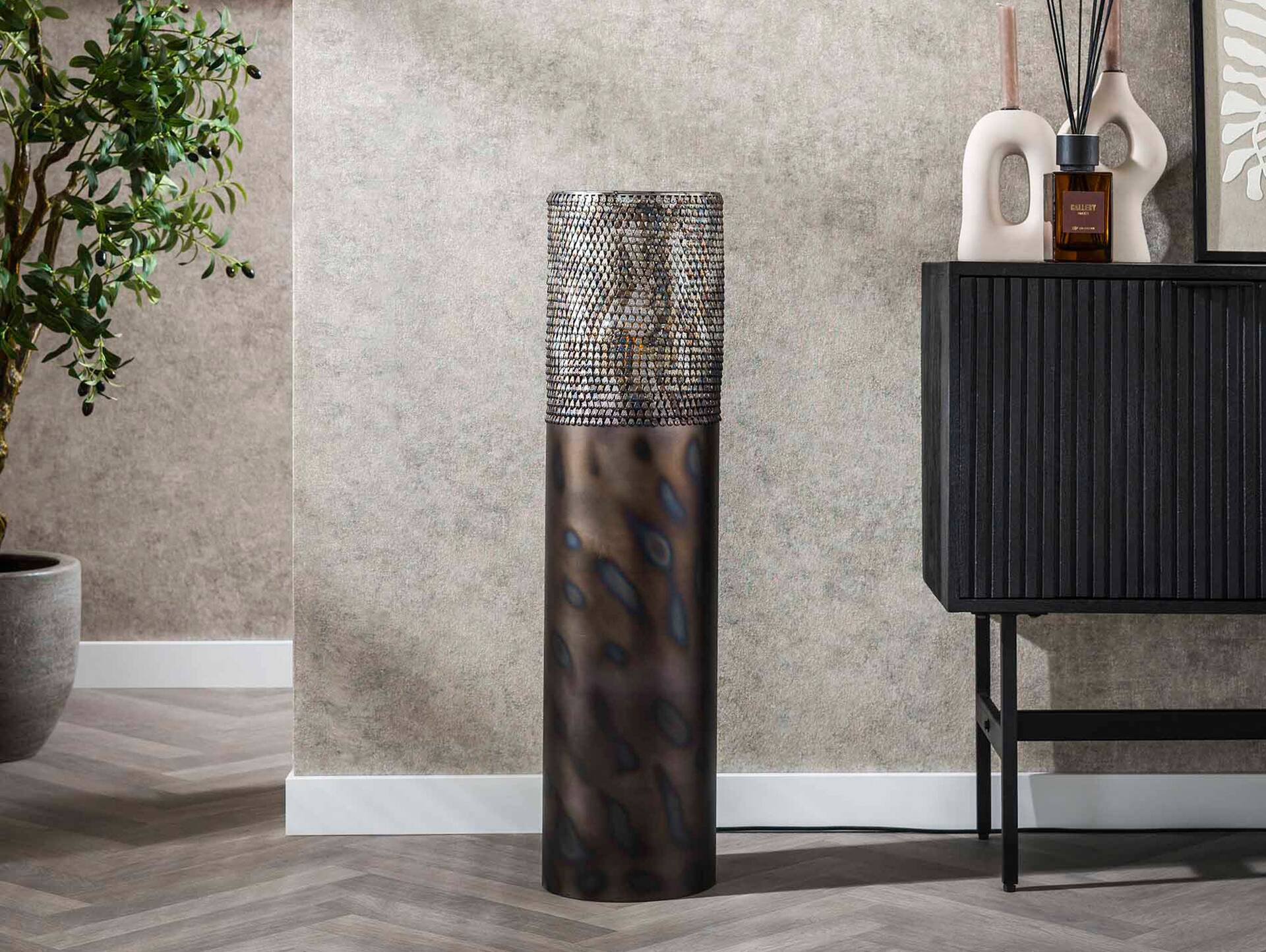 JORIS Stehlampe mittel, 1-flammig, Material Metall, schwarzbraun 