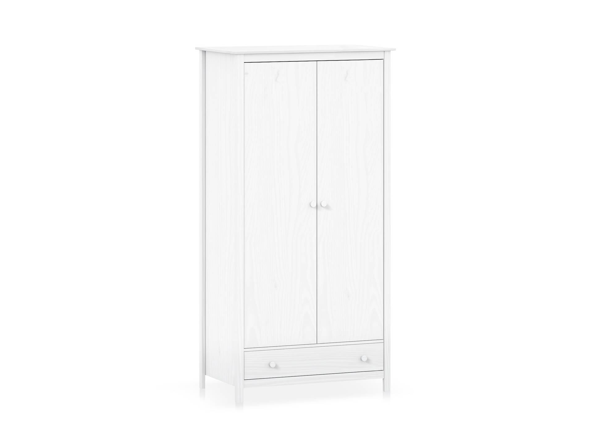 TOBINO Kleiderschrank, Material Massivholz, Kiefer Kiefer weiss | Holz