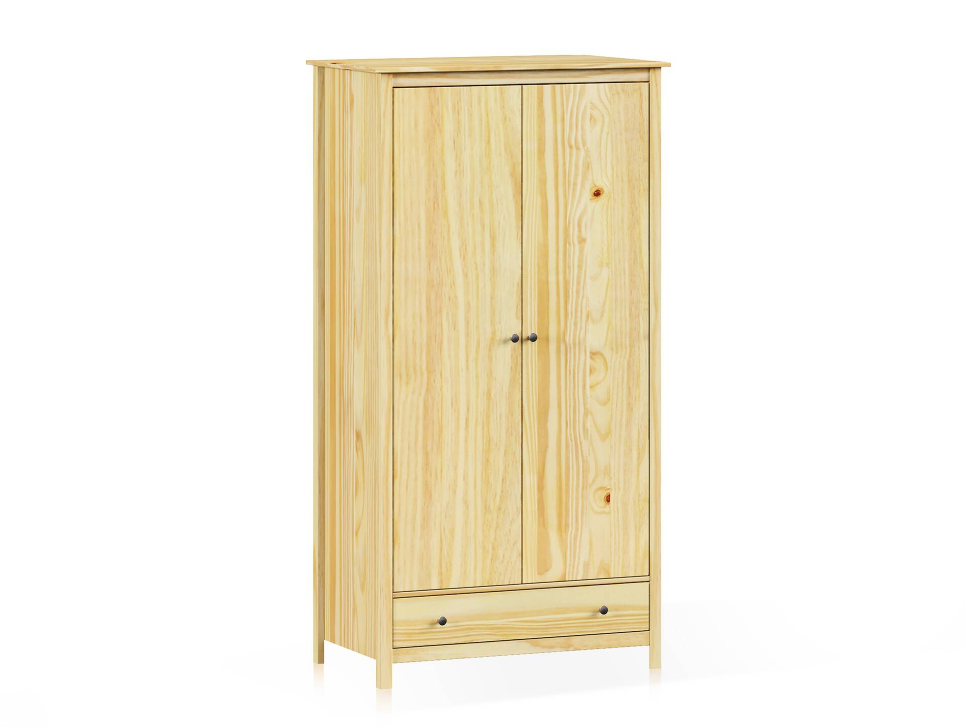 TOBINO Kleiderschrank, Material Massivholz, Kiefer Kiefer natur | Metall