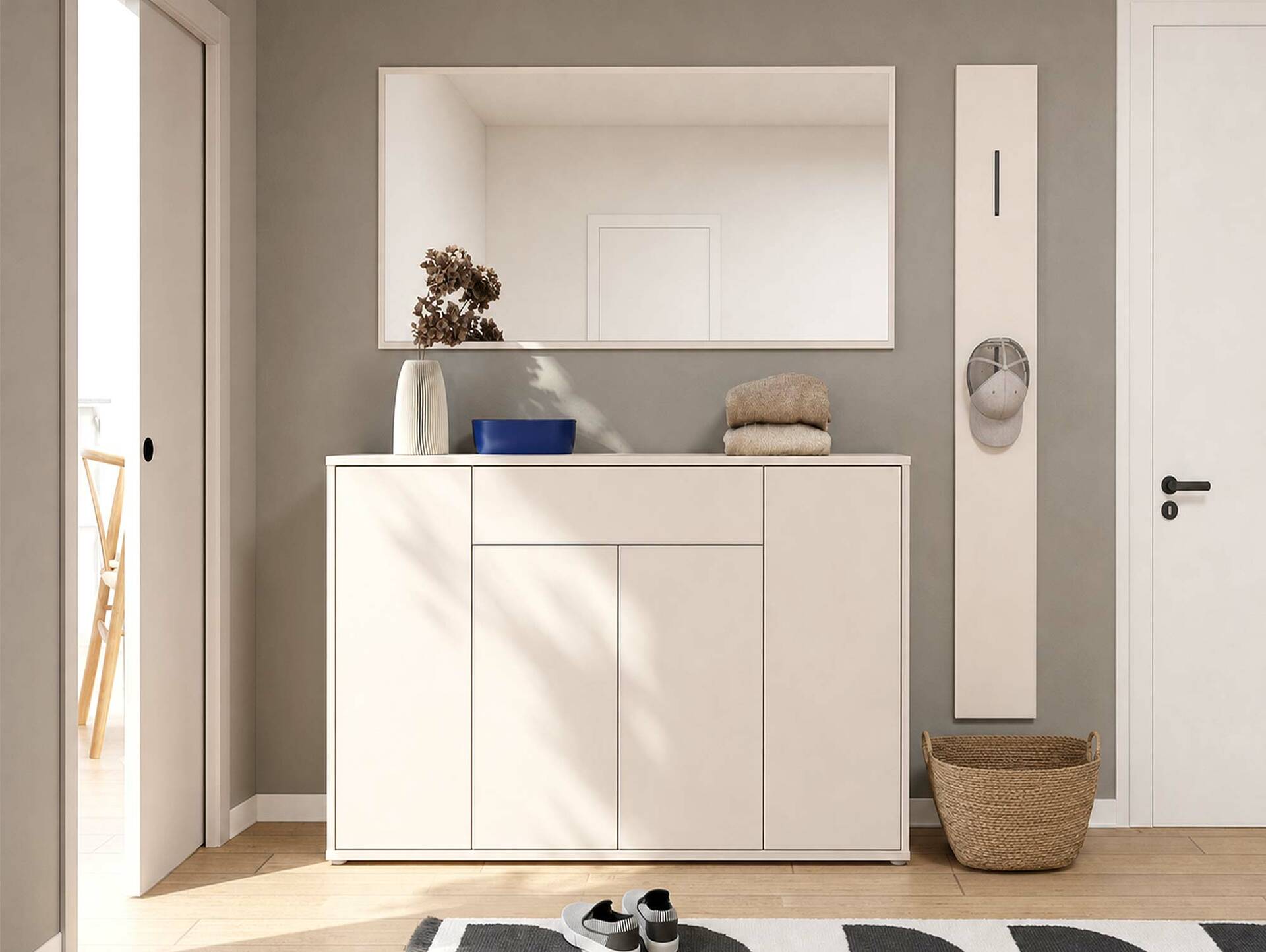 ADIAGO II Garderobenset II, Material Spanplatte, sand 