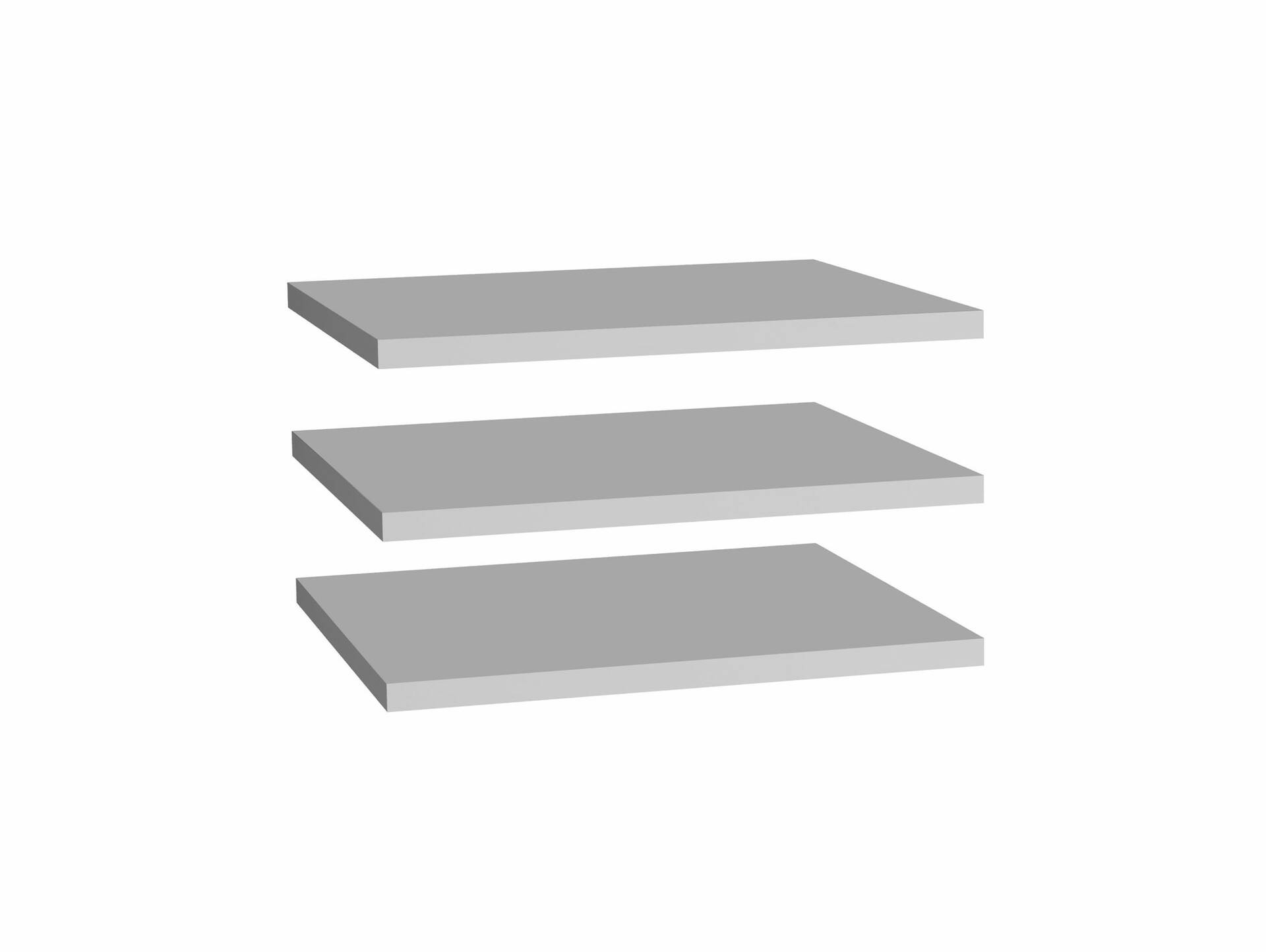 Einlegeböden 3er Set 47,8 cm, grau 