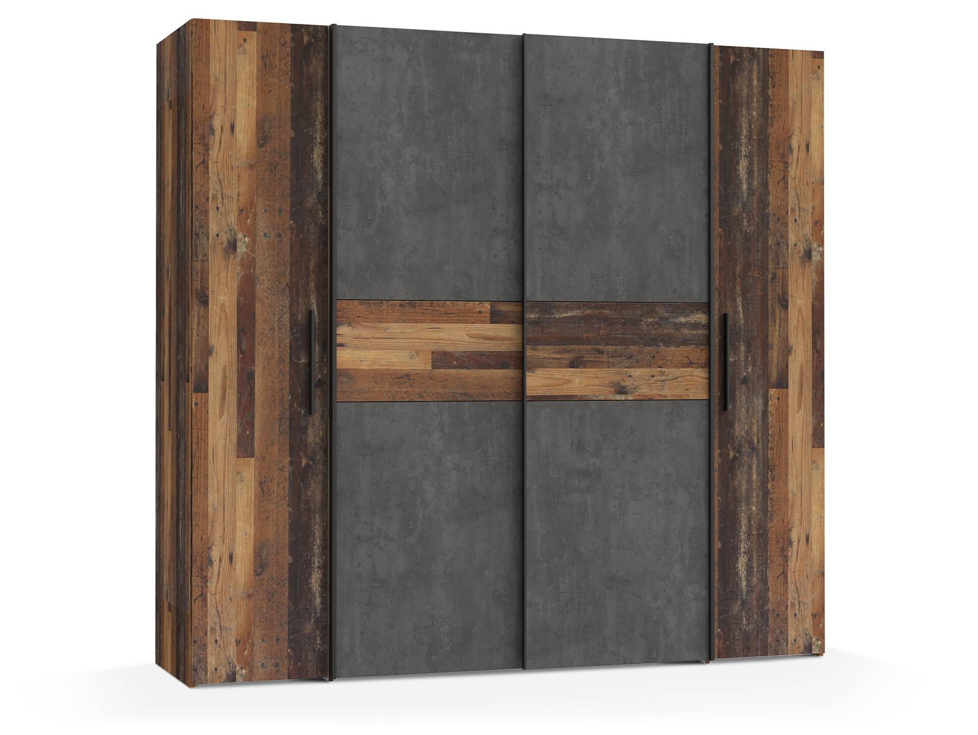 KINTA Kleiderschrank, Material Dekorspanplatte Old Wood Vintage / betonfarbig