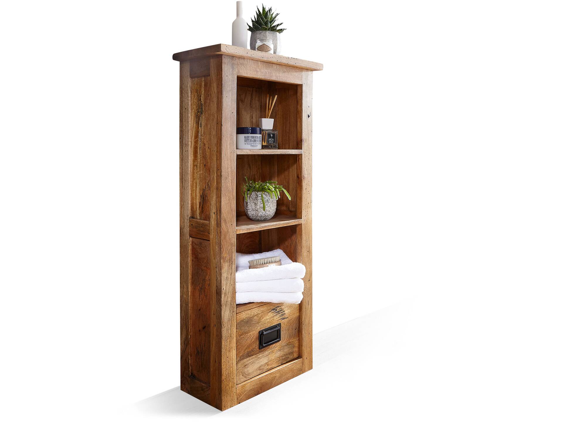 BRISTOL Bad-Standregal, Material Massivholz, Mango rustikal 