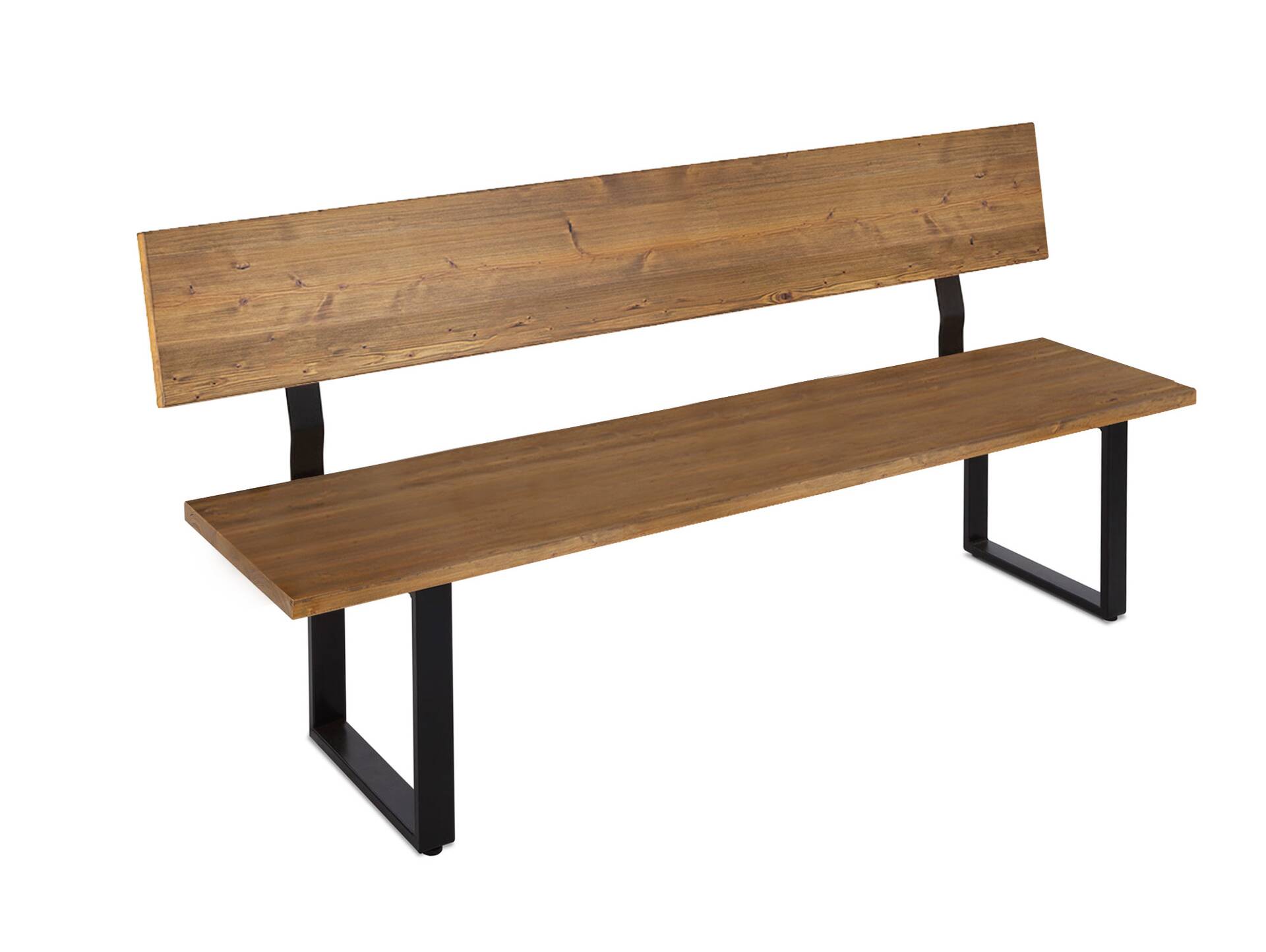 CURBY Sitzbank, rustikale Altholzoptik, Material Massivholz, Fichte gebürstet 180 cm | vintage | mit Rückenlehne | ohne Sitzkissen