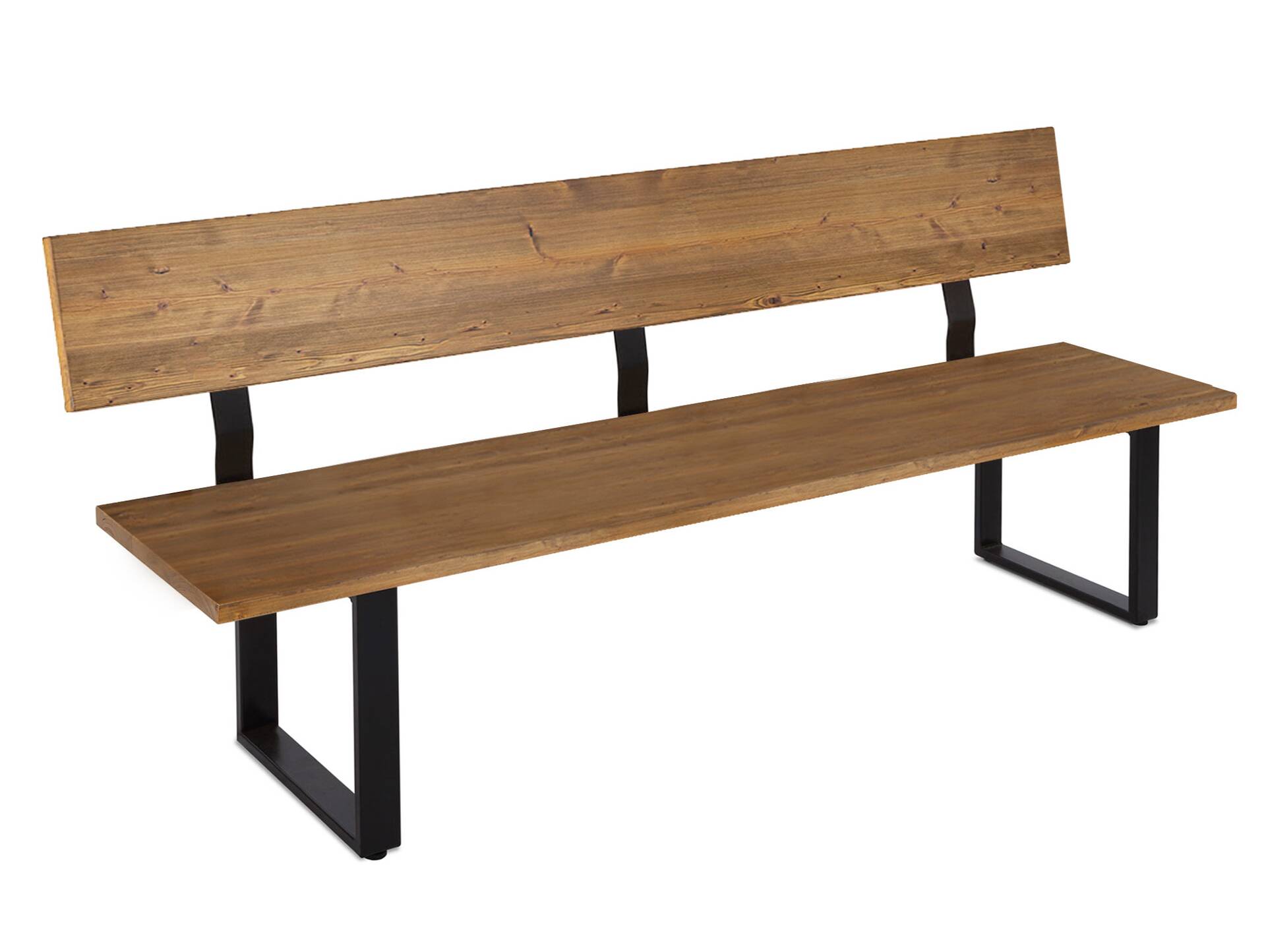 CURBY Sitzbank, rustikale Altholzoptik, Material Massivholz, Fichte gebürstet 220 cm | vintage | mit Rückenlehne | ohne Sitzkissen