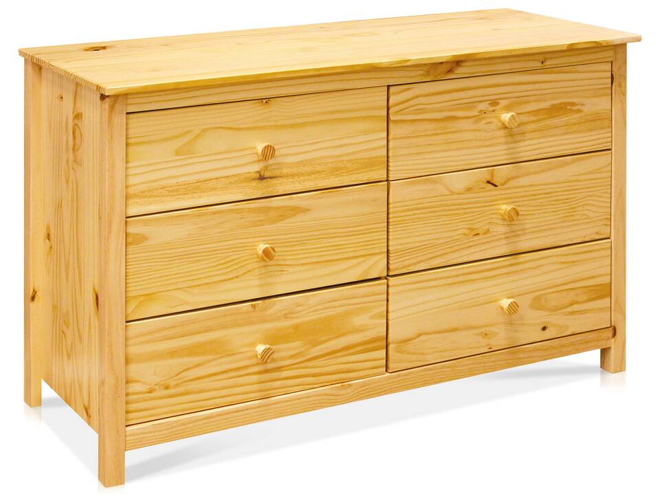 TOBINO Kommode mit 6 Schubladen, Material Massivholz, Kiefer Kiefer natur | Holz