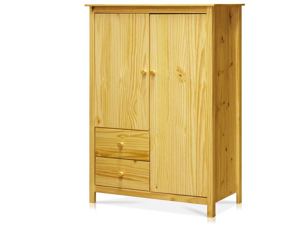 TOBINO Kleiderschrank/Wäscheschrank 2trg, Material Massivholz, Kiefer Kiefer natur | Holz