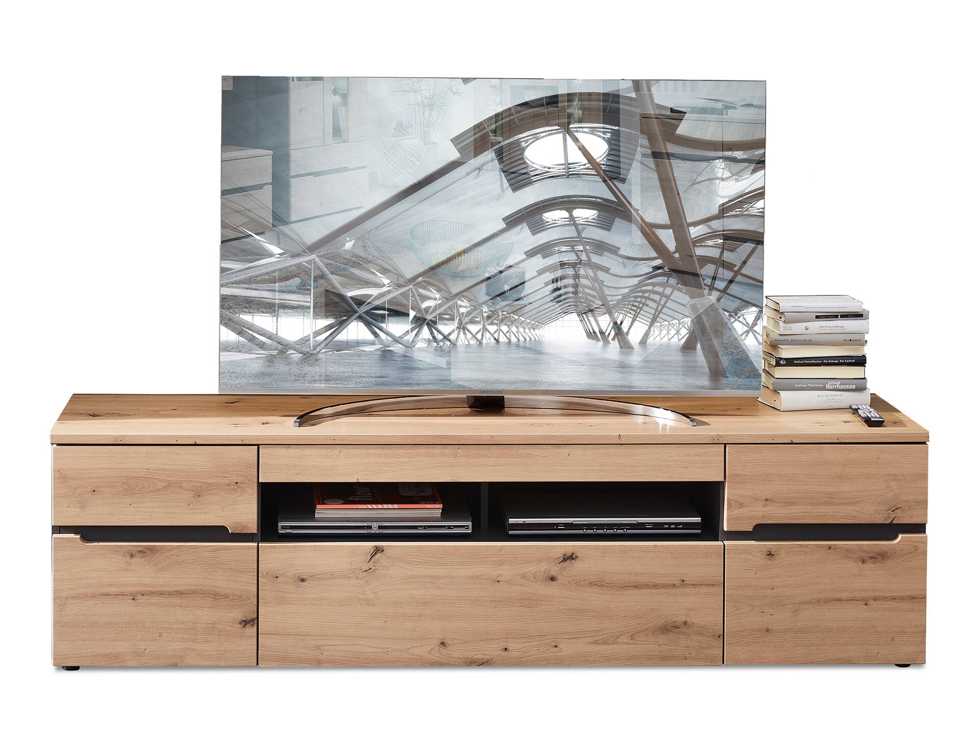 MAILAND TV-Unterteil, Material Dekorspanplatte Artisan Eichefarbig / Graphit
