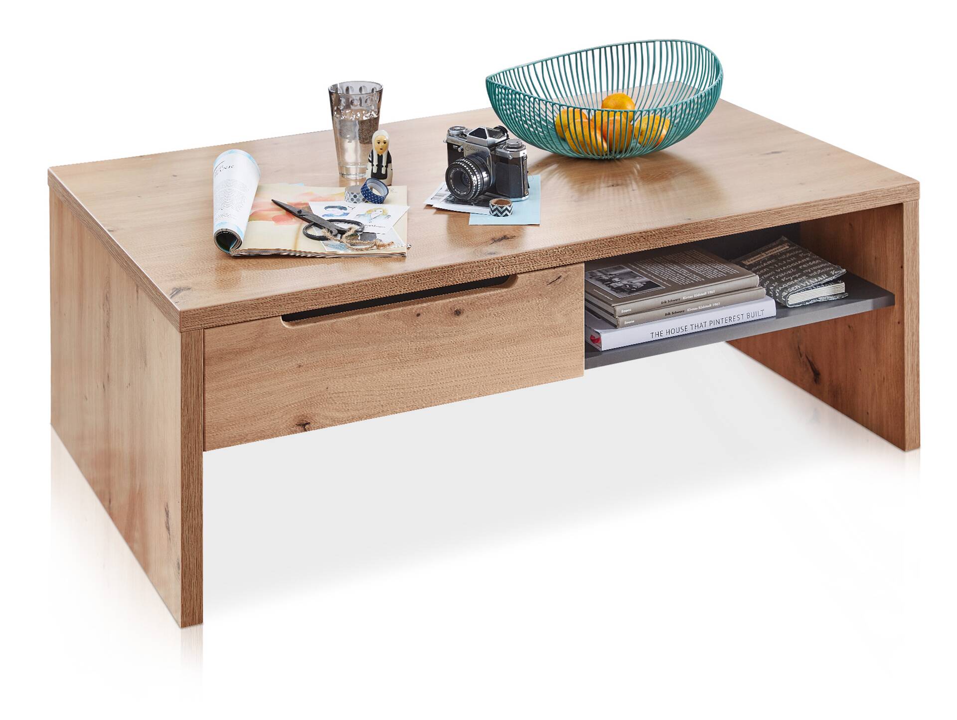 MAILAND Couchtisch, Material Dekorspanplatte Artisan eichefarbig / Graphit