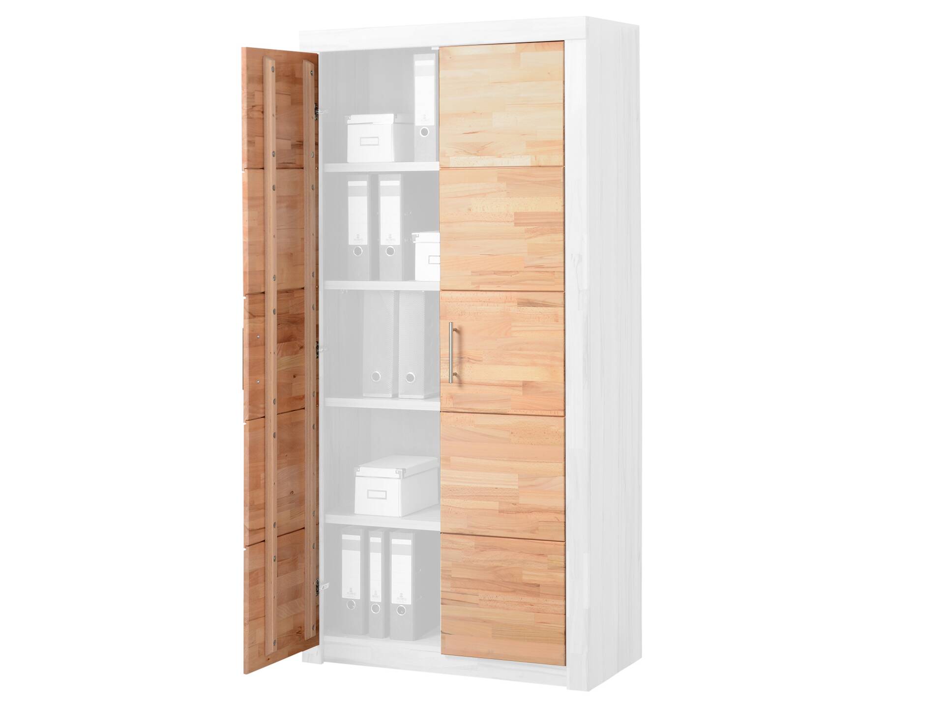 OFFICE FOUR Doppeltüren für Aktenschrank, Kernbuche massiv 