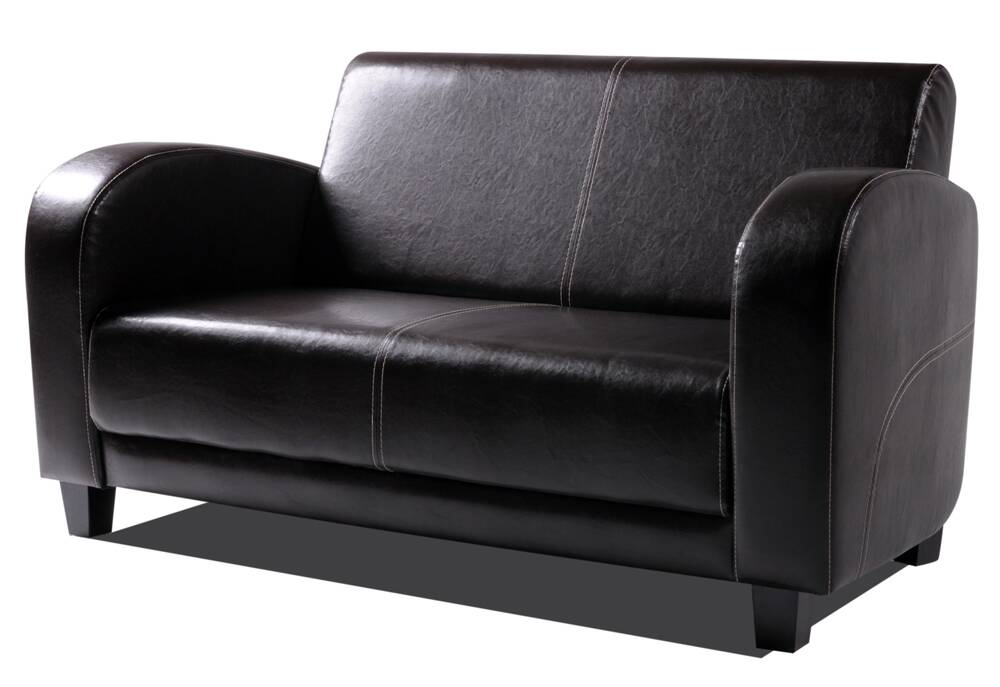 ANTO Sofa 2-Sitzer Antikbraun, Füsse nussbaumfarben 