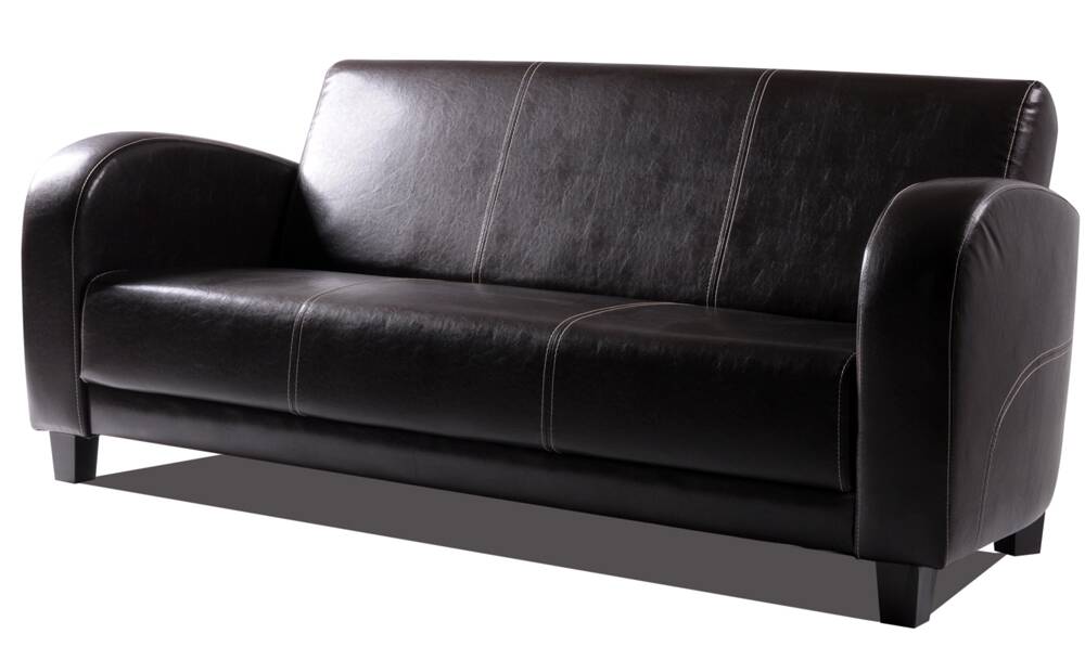 ANTO Sofa 3-Sitzer Antikbraun, Füsse nussbaumfarben 