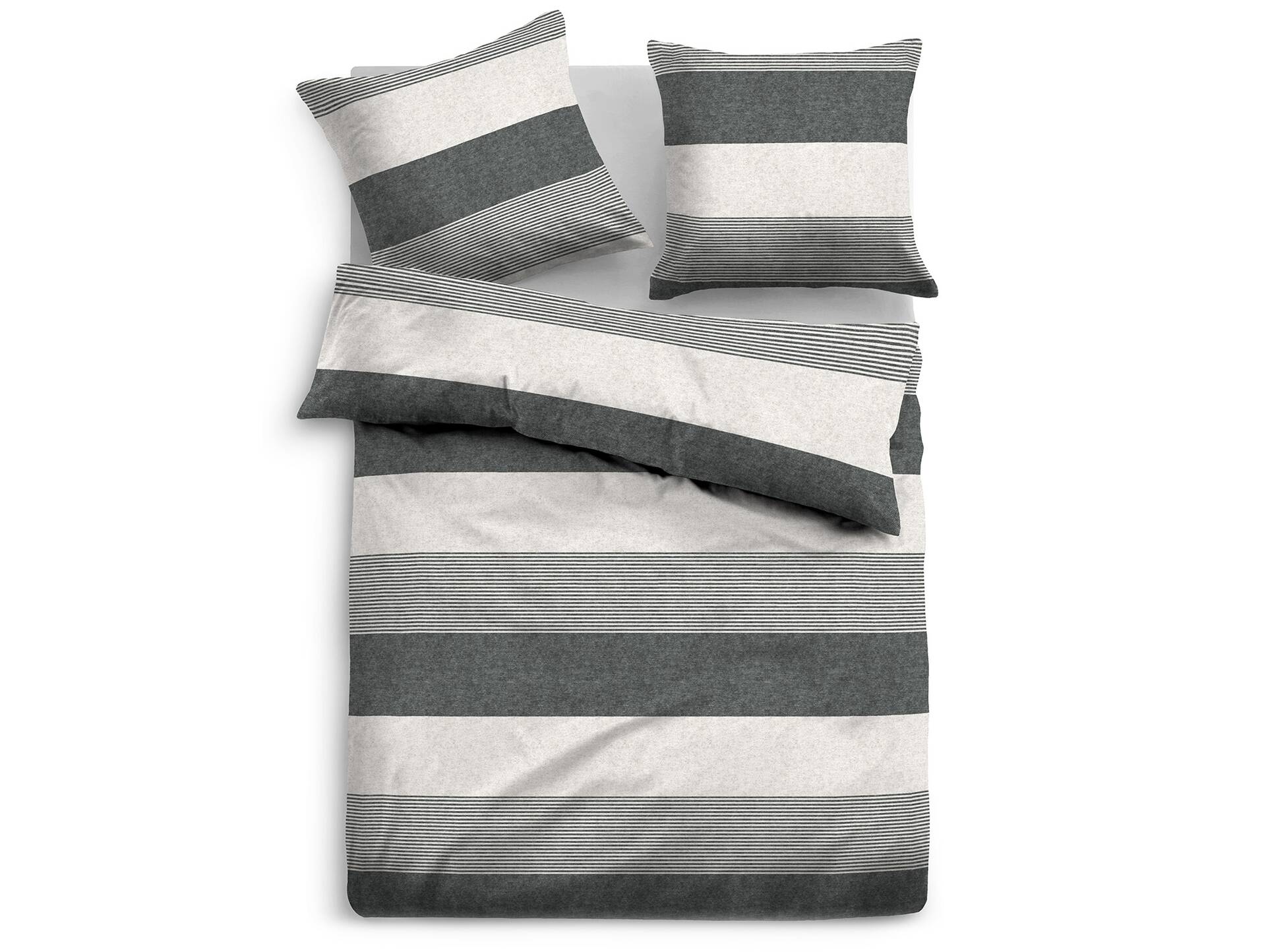 PEKITAS Baby Bettwäsche-Set Aus 100% Baumwolle Flanell – 3-teilig, Grau, 60x120 Cm
