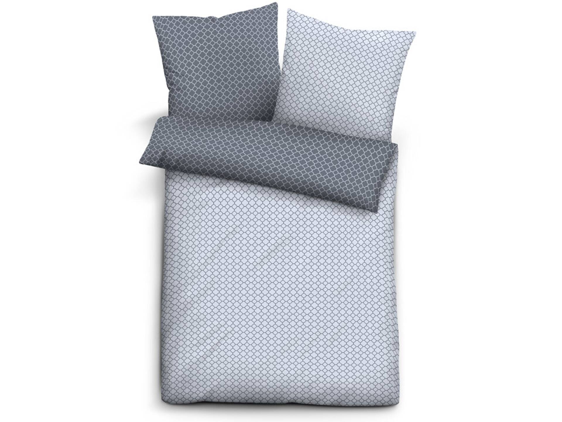 BIBERNA Bettwäsche Mako-Satin MixMatch 135x200 cm blau gemustert 