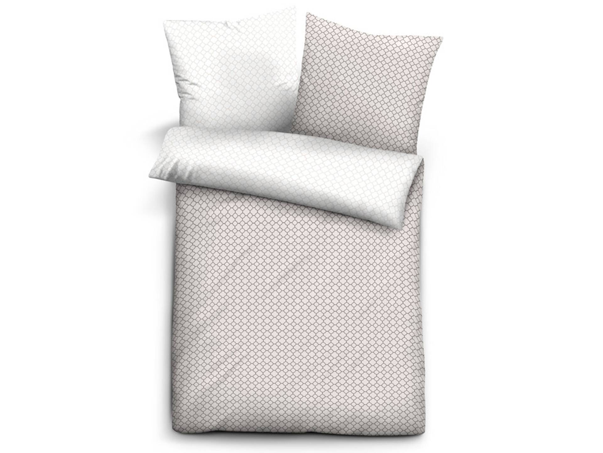 BIBERNA Bettwäsche Mako-Satin MixMatch 135x200 cm taupe gemustert 