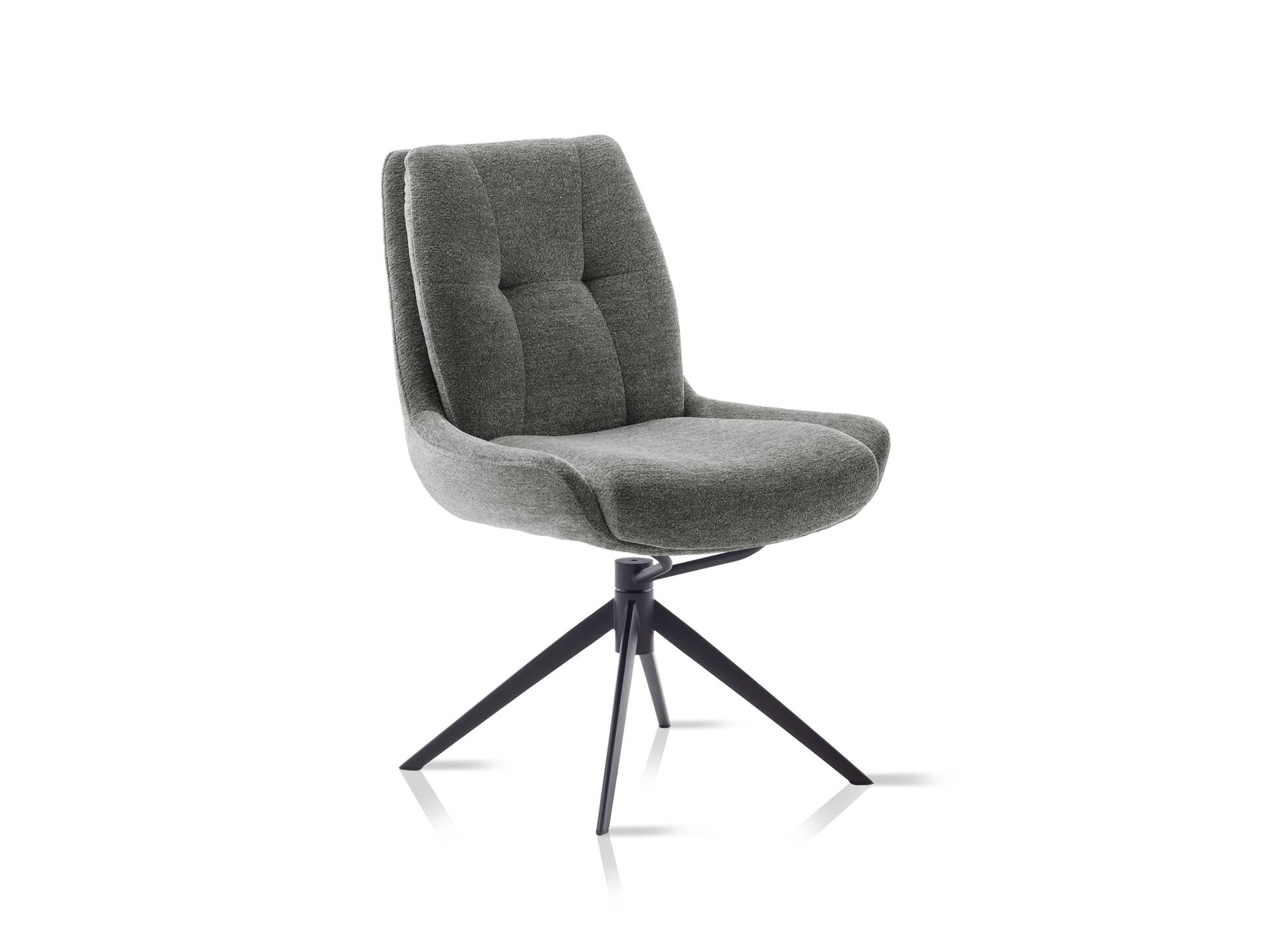 ALESSIO Schalenstuhl II, Material Stoff / Gestell: Metall oder Massivholz Metall schwarz