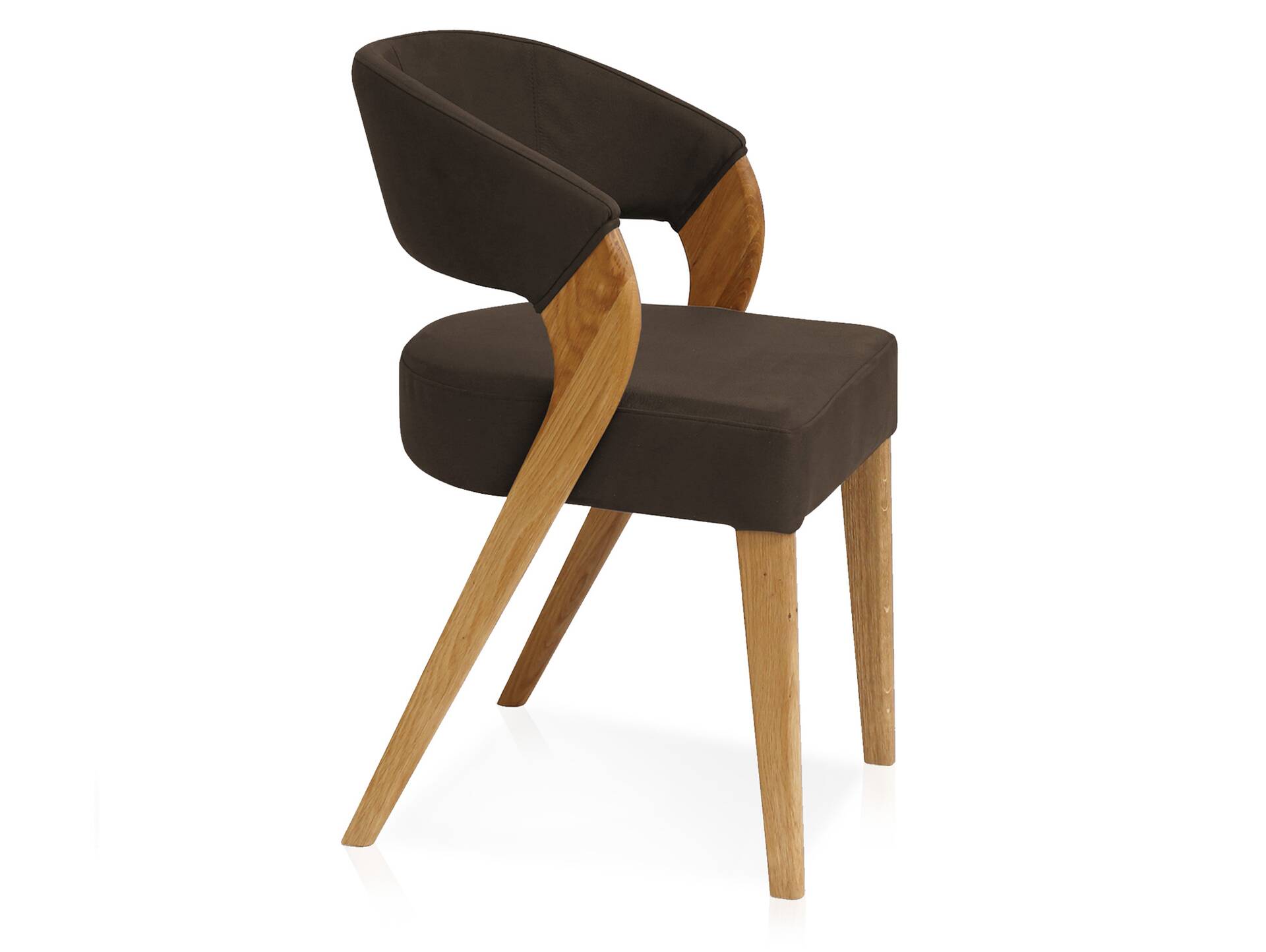 ALONA Polsterstuhl, Material Massivholz/Bezug Kunstleder Eiche | espresso