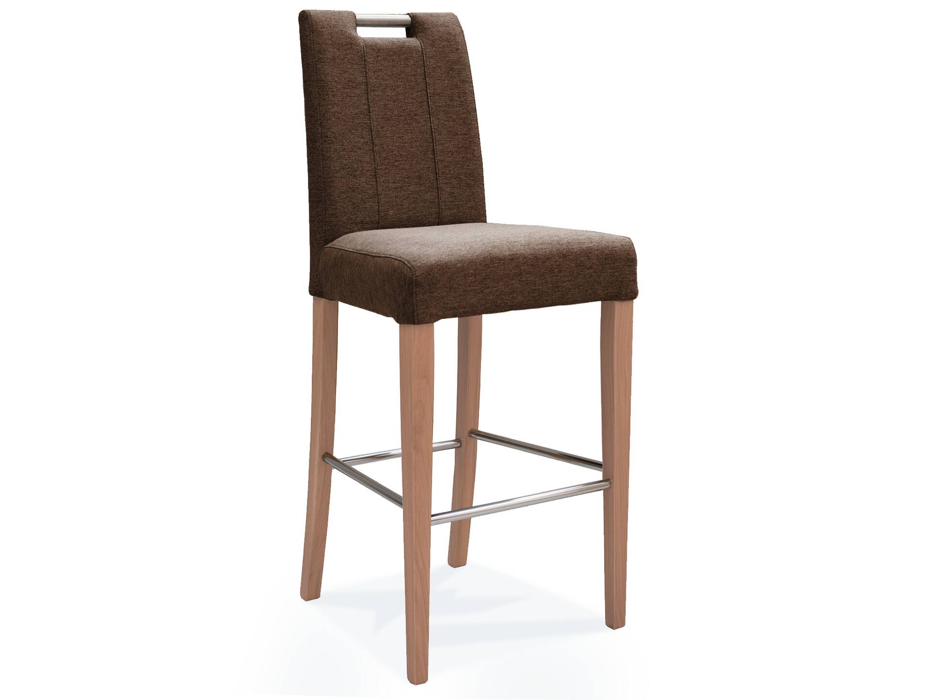 TEBINO Barstuhl, Gestell Massivholz/Stoffbezug Buche | walnut