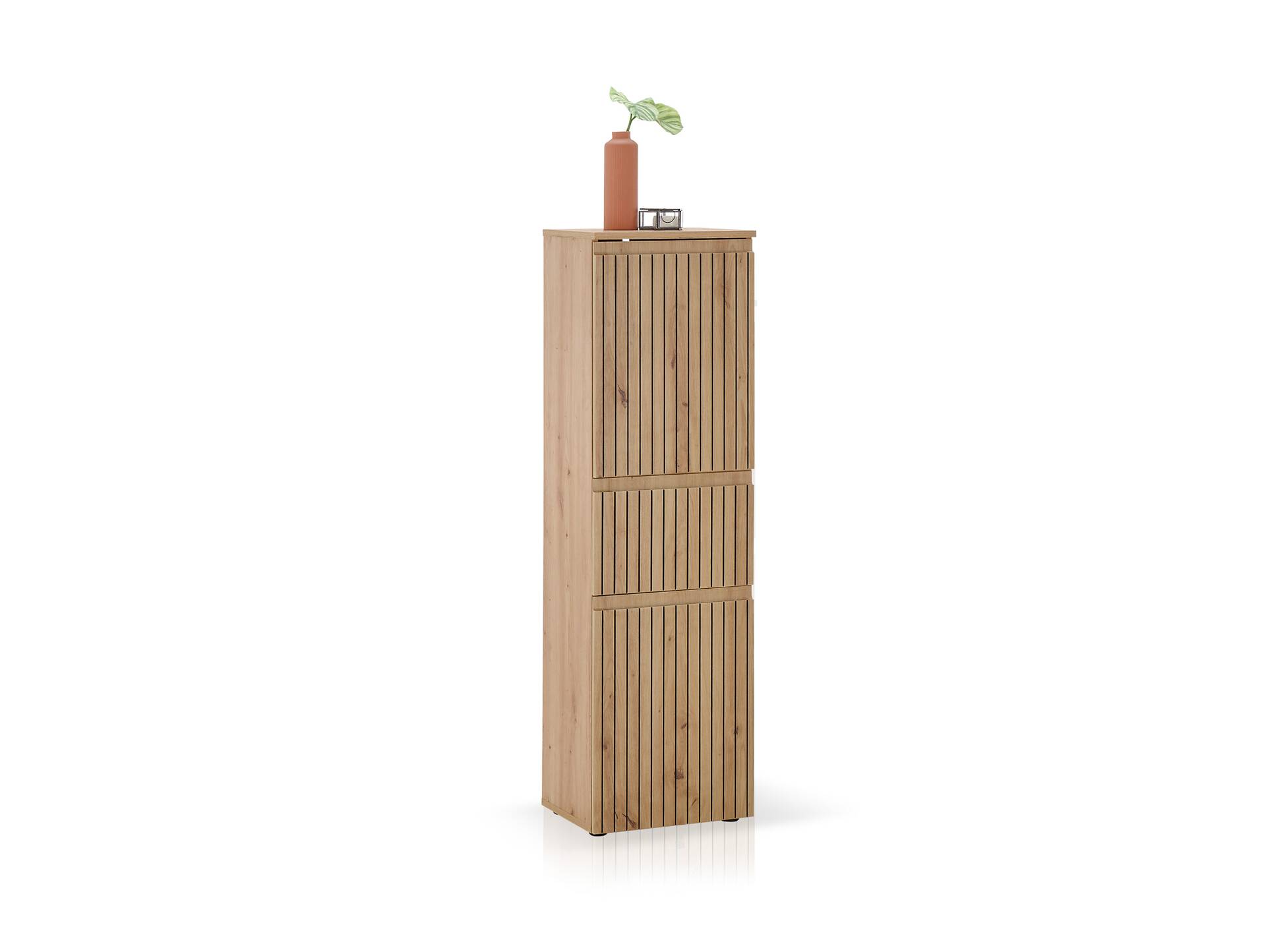 ASKINO Hochkommode fürs Badezimmer, Material Dekorspanplatte, Artisan Eiche Nachbildung 