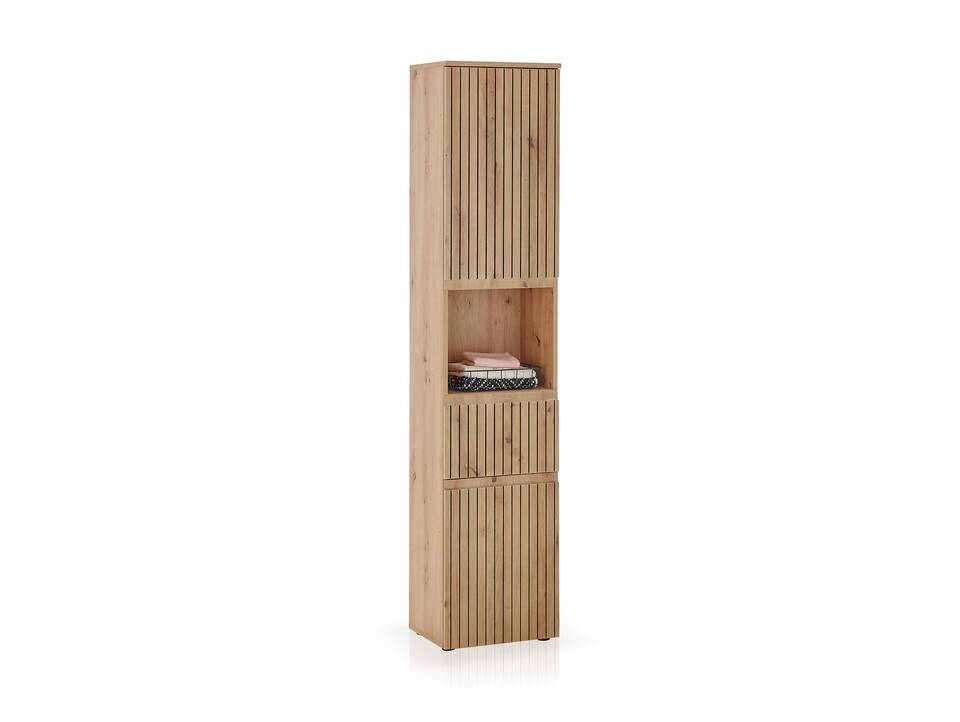 ASKINO Hochschrank fürs Badezimmer, Material Dekorspanplatte, Artisan Eiche Nachbildung 