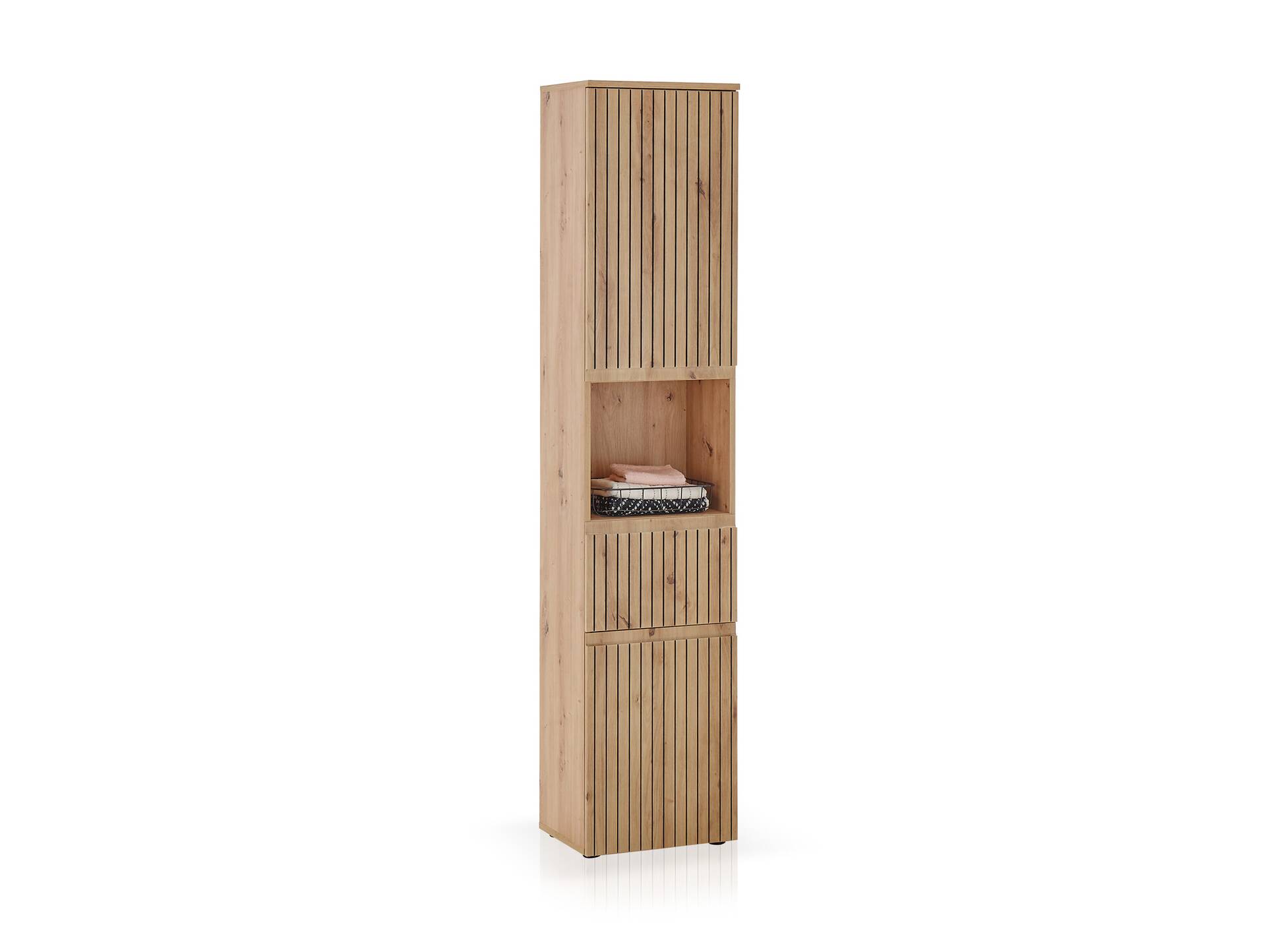 ASKINO Hochschrank fürs Badezimmer, Material Dekorspanplatte, Artisan Eiche Nachbildung 