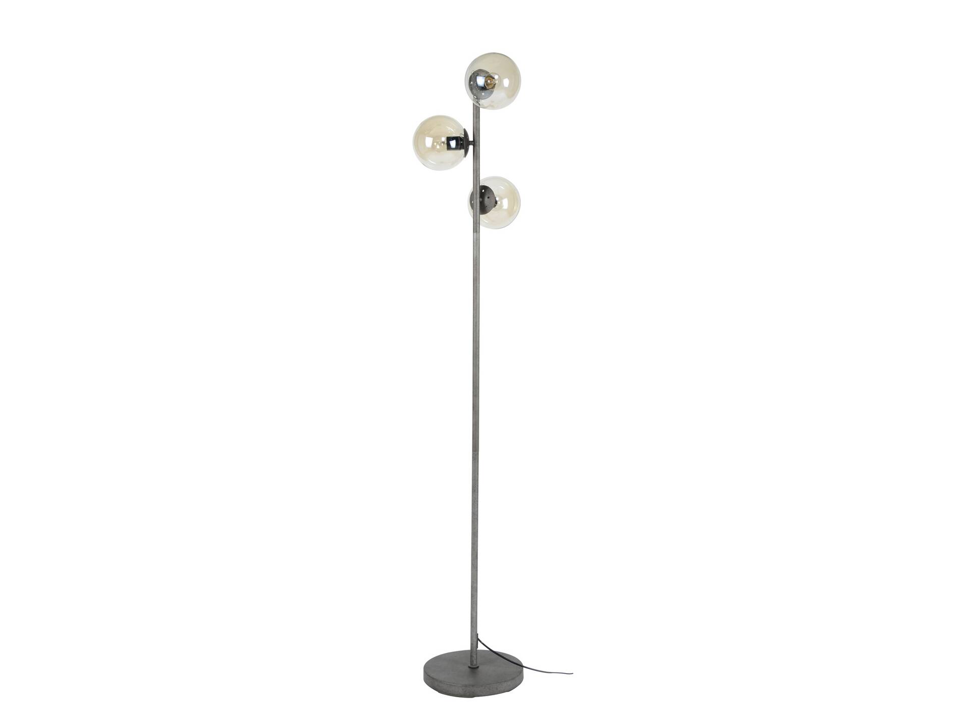 MARIM Stehlampe schwarz mit 3 Glaskugeln 