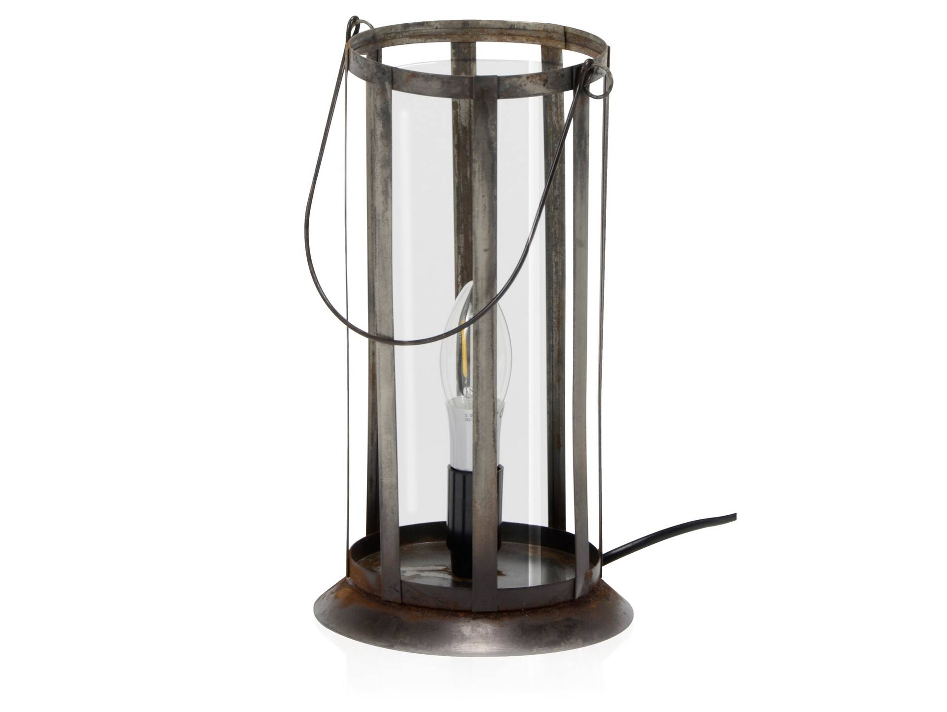 DIGO II Tischlampe, Metall mit Glaseinsätzen 