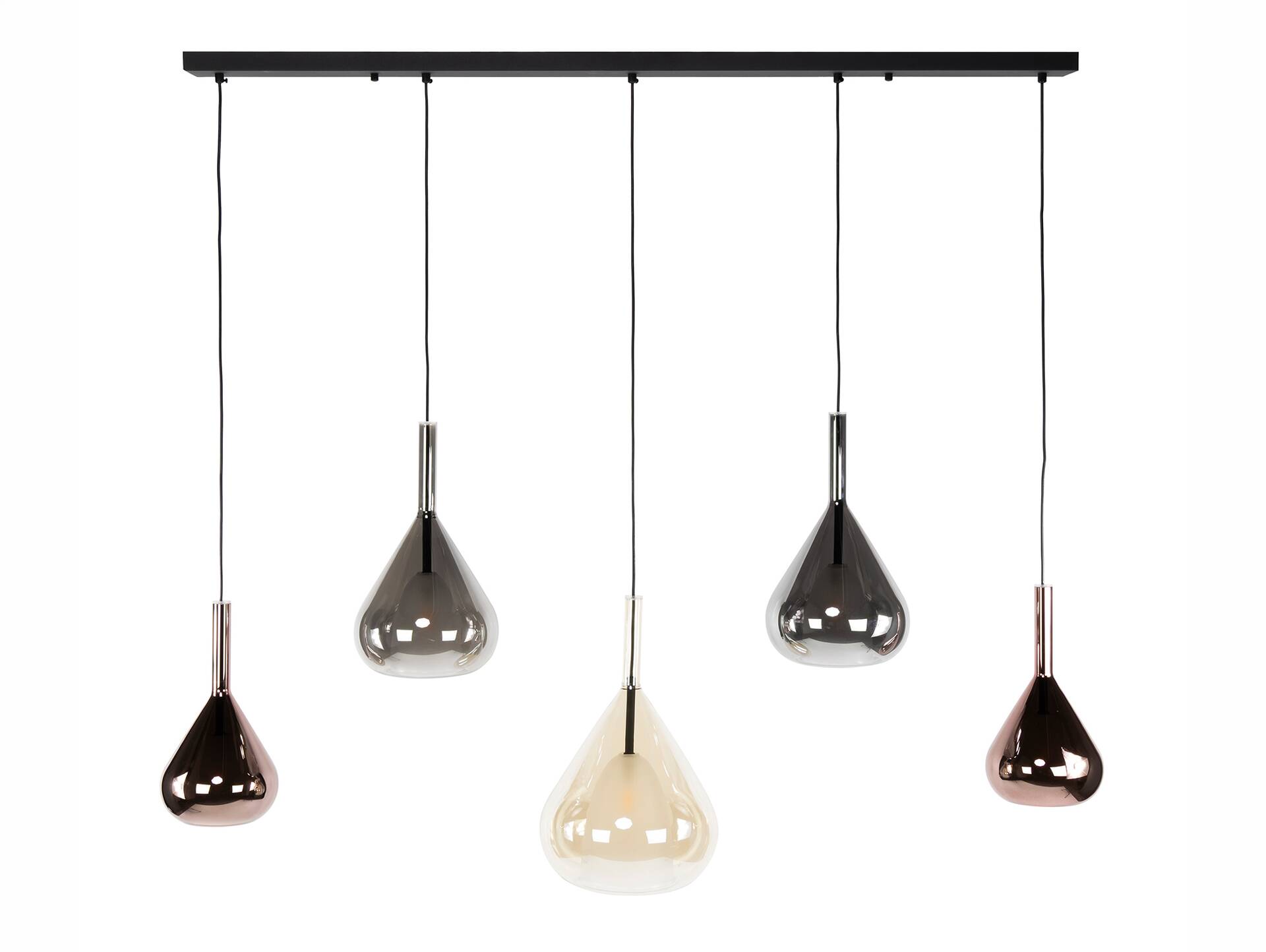 HELIN Pendelleuchte, 5-flammig, Material Glas, 3-farbig 