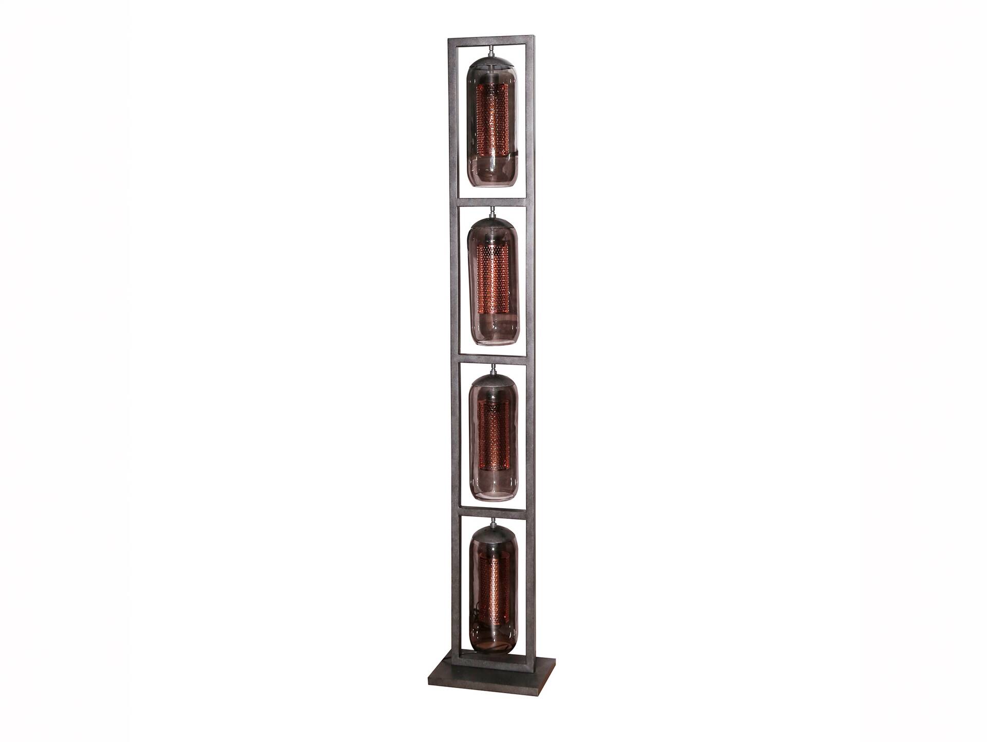 HAZIFA Stehlampe, 4-flammig, Material Glas, Rauchglas 