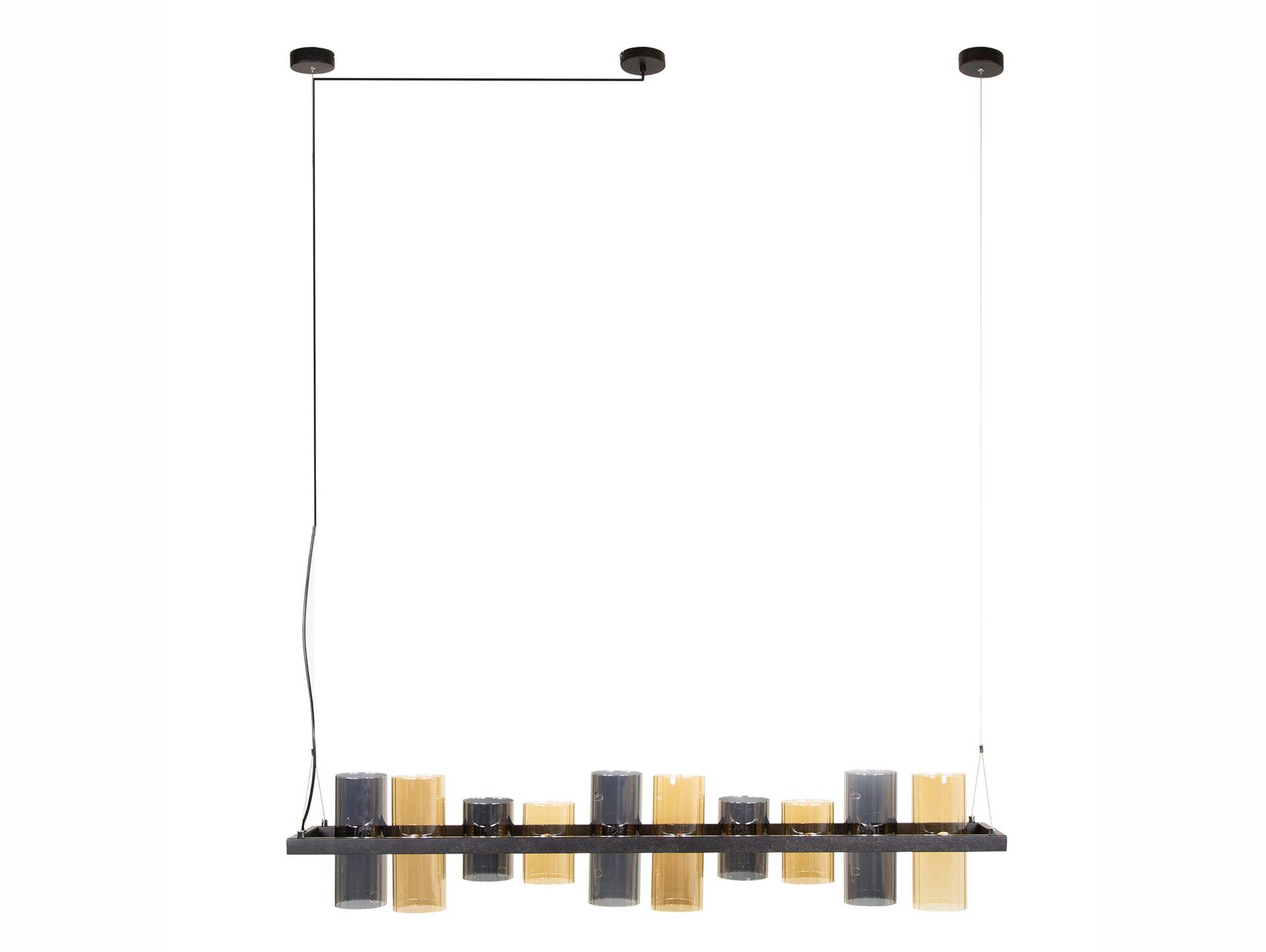 MALIYA Hängelampe, 10-flammig, Material Metall/Glas, schwarz 