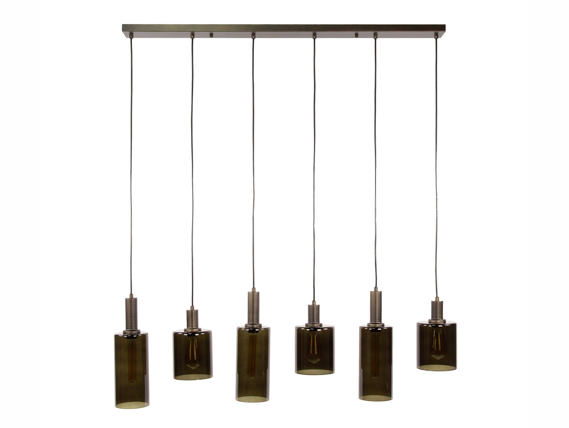 ARAS Hängelampe, 6-flammig, Material Metall/Glas, braun 