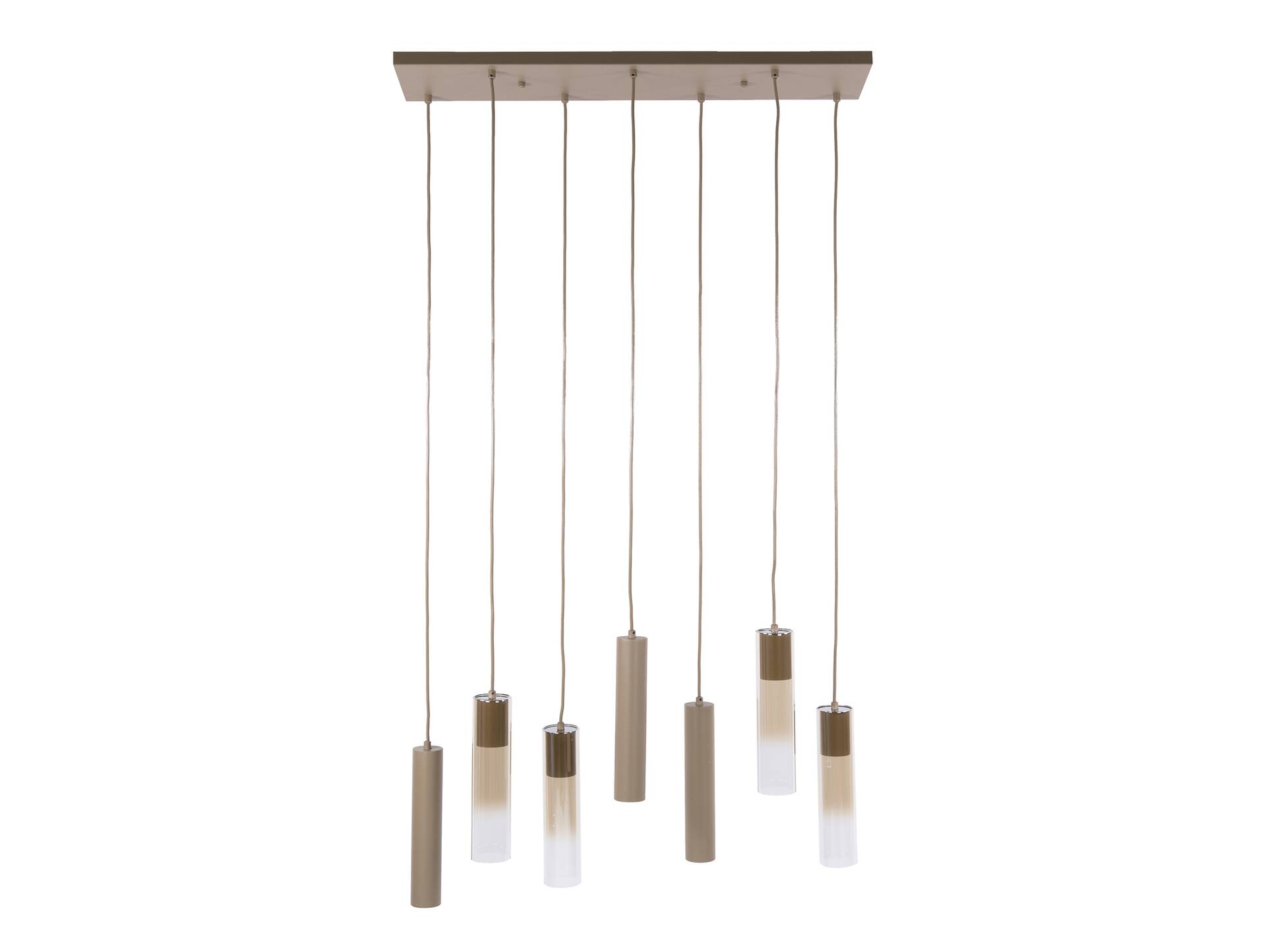 KIYAN Pendelleuchte, 7-flammig, Material Glas, frostet beige 
