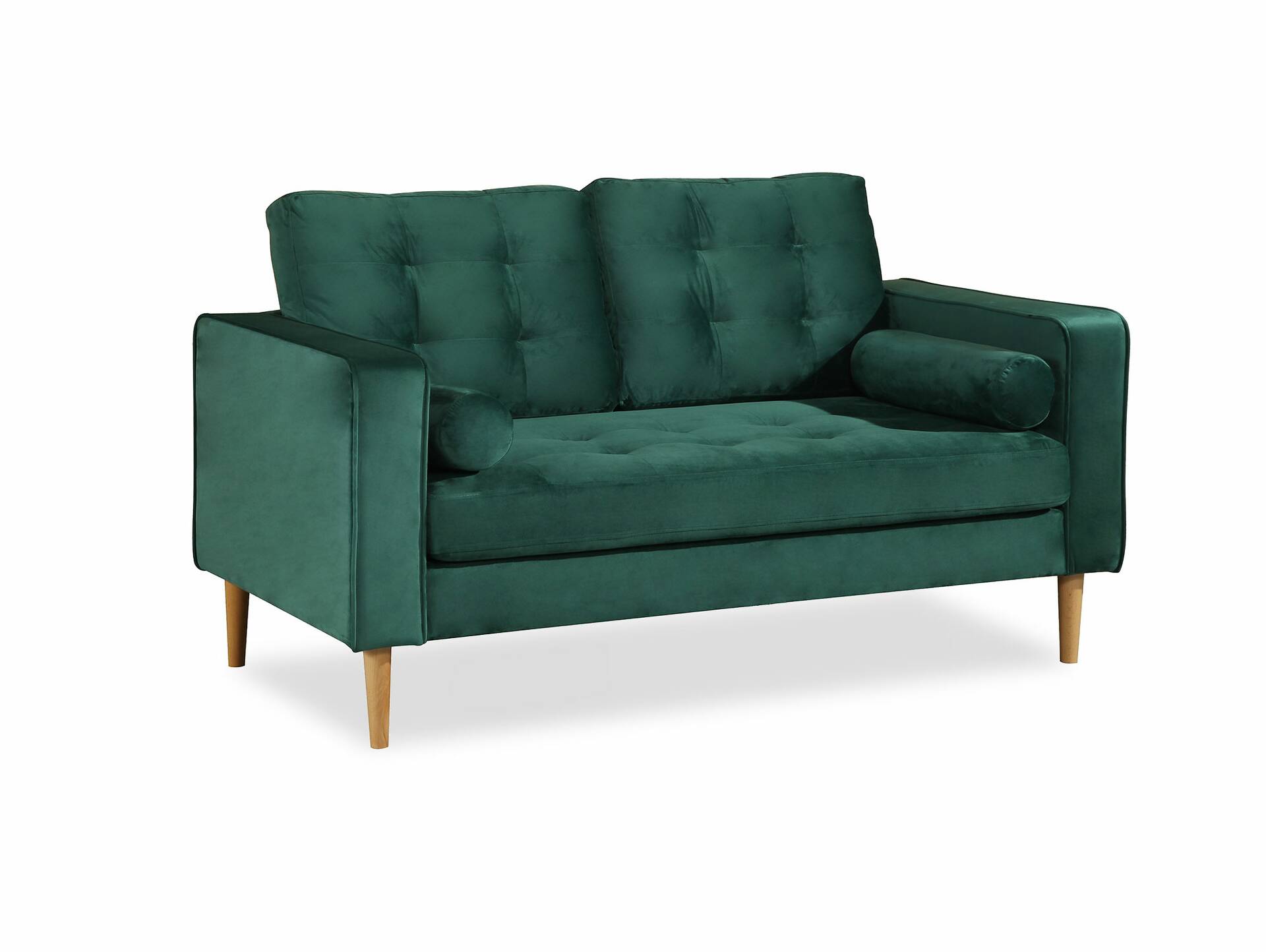 GLAMMY 2-Sitzer Sofa mit Samtbezug, Füße Buche massiv 