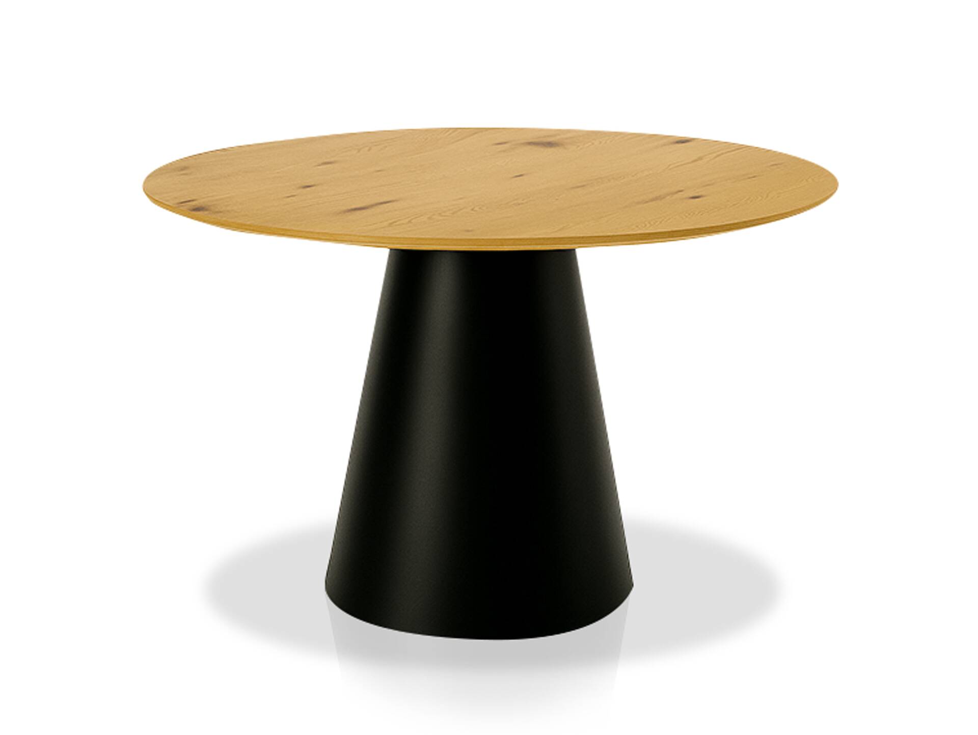BACARY Esstisch rund, Material MDF eichefarbig/schwarz 