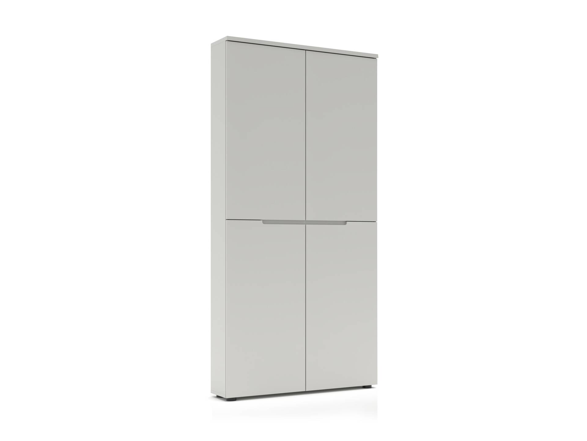 BUDAPEST Schuhschrank hoch, Material Dekorspanplatte, lichtgrau 