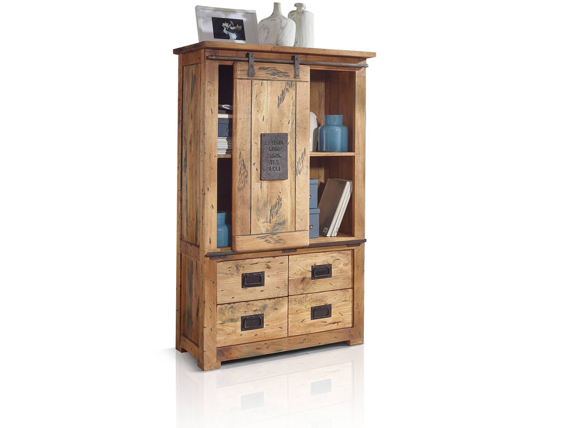 BRISTOL Highboard I, Material Massivholz, Mango rustikal 