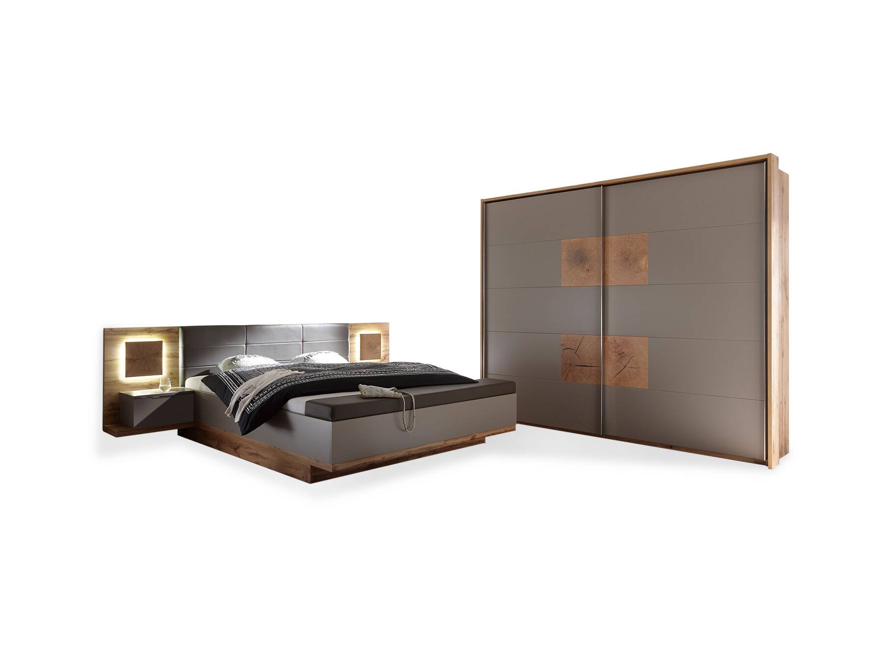 CAMERON II Schlafzimmer mit Betttruhe, Material Dekorspanplatte 