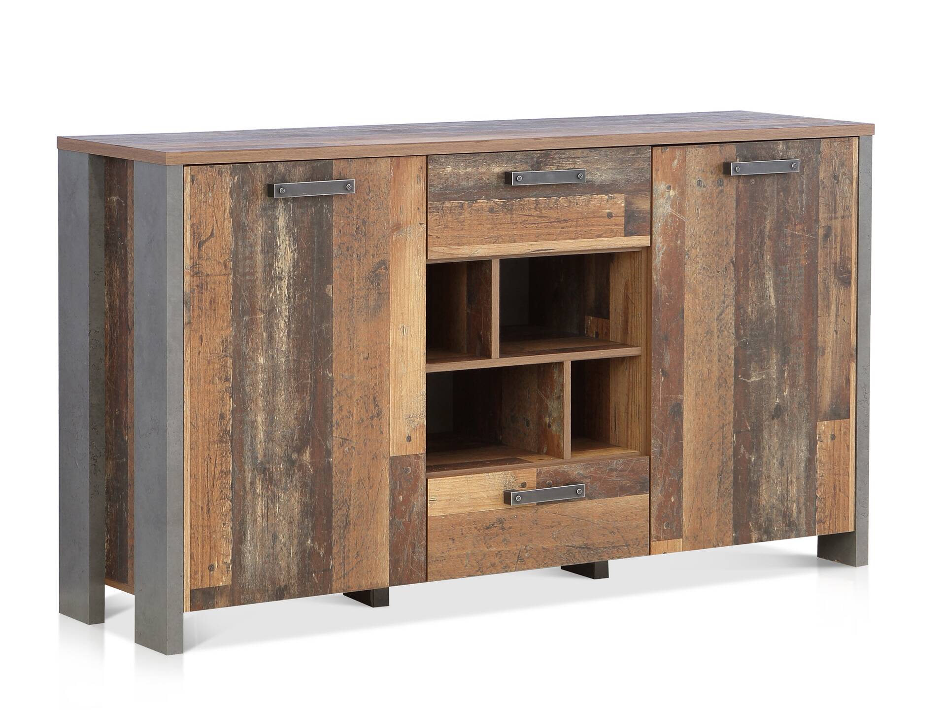 CASSIA Sideboard II, Material Dekorspanplatte, Old Wood Vintage/betonfarbig 