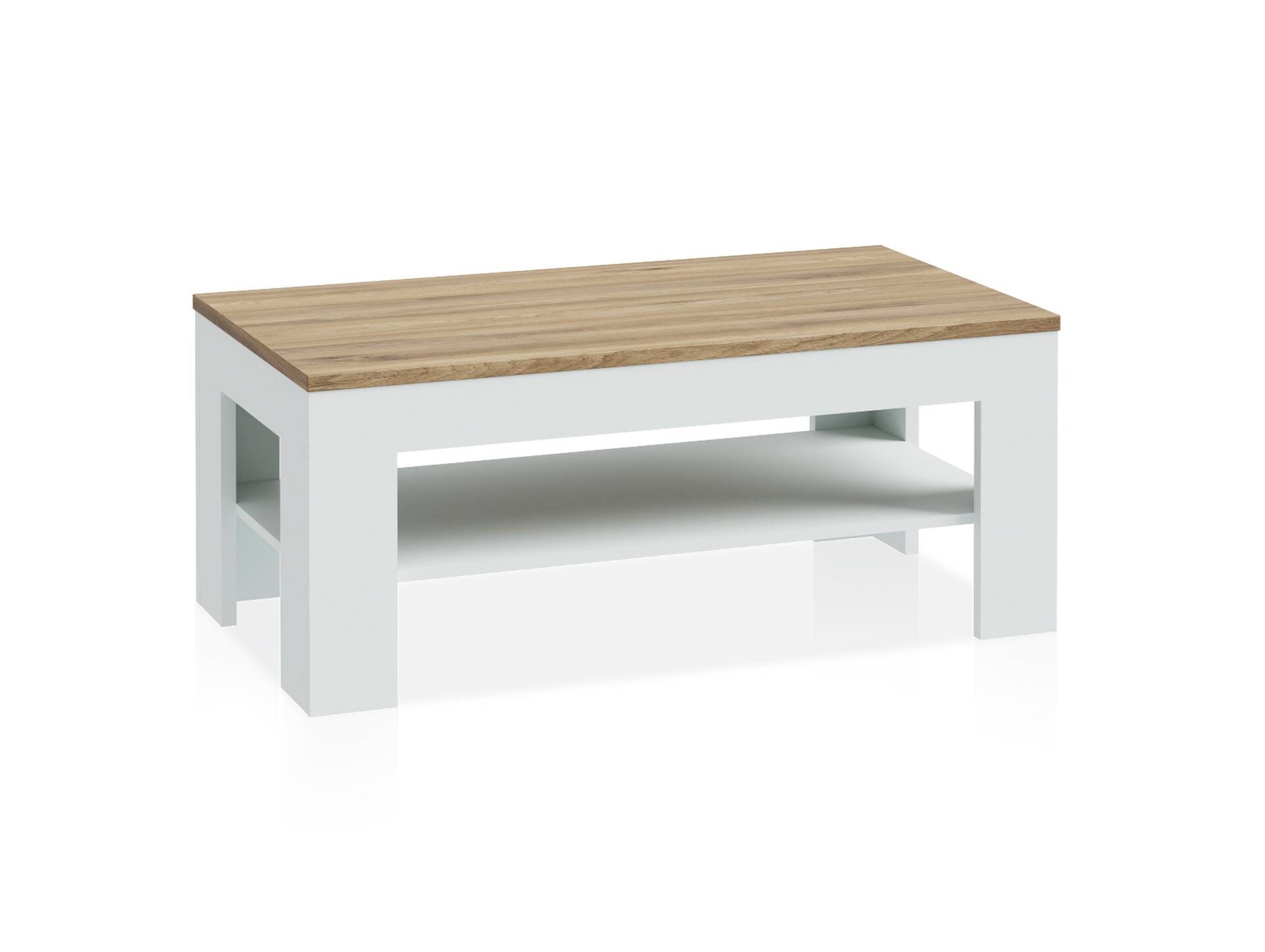 LENNOX Couchtisch, Material Dekorspanplatte, lichtgrau/Valencia Oak Dekor 