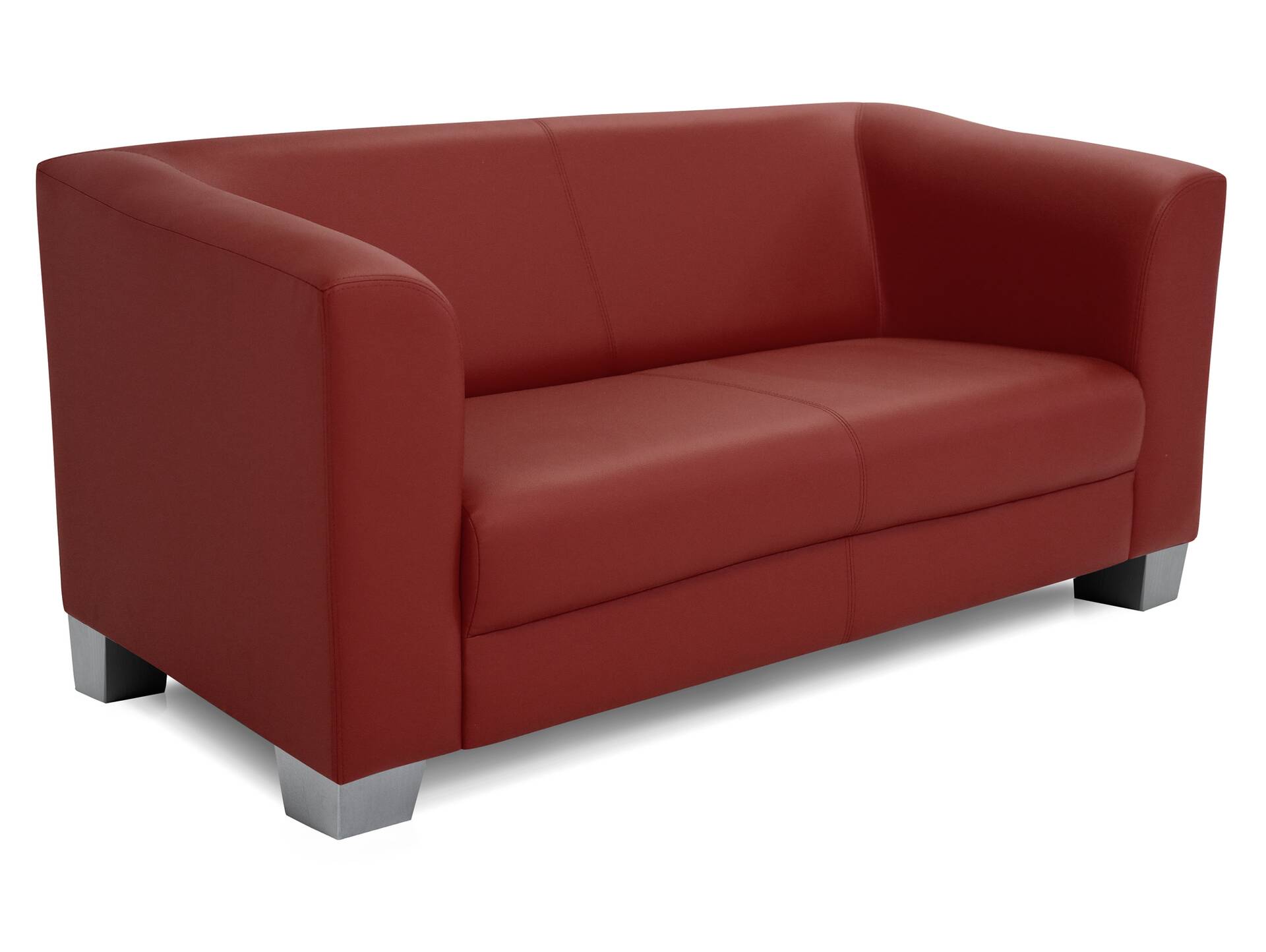 CHICAGO 2-Sitzer Sofa, Material Kunstleder weinrot