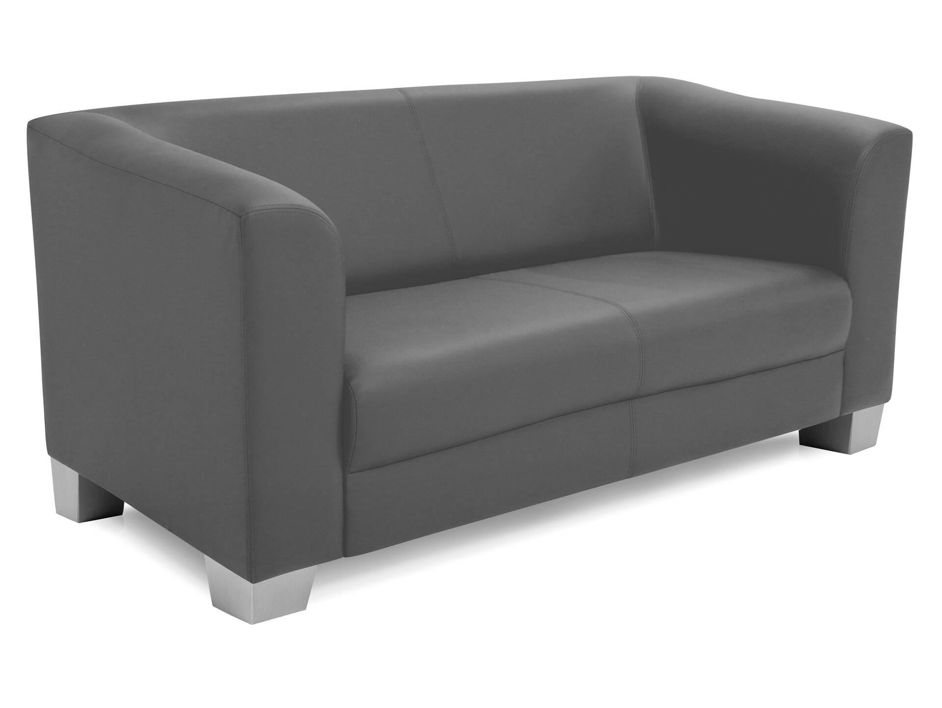 CHICAGO 2-Sitzer Sofa, Material Kunstleder grau