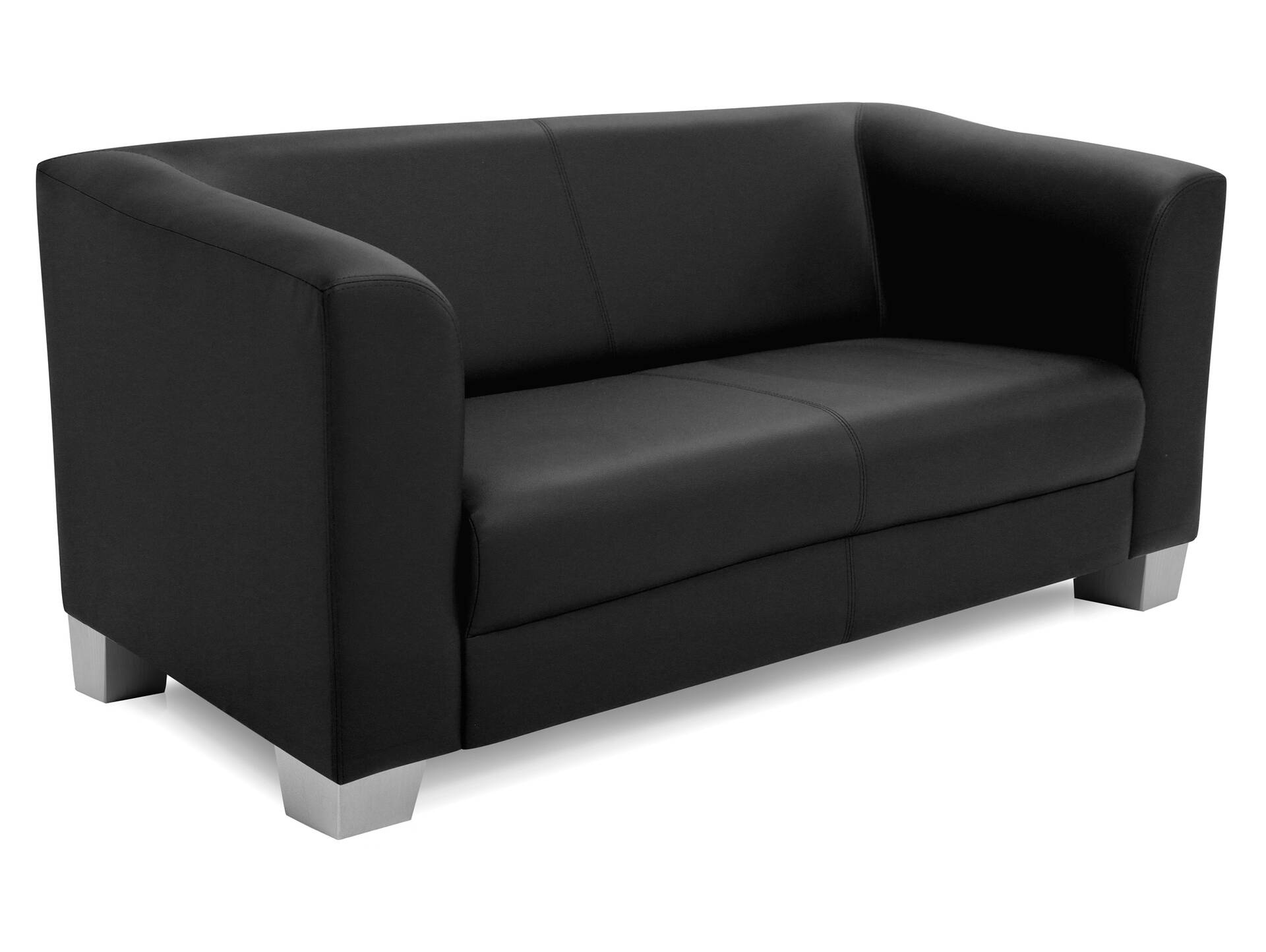 CHICAGO 2-Sitzer Sofa, Material Kunstleder schwarz