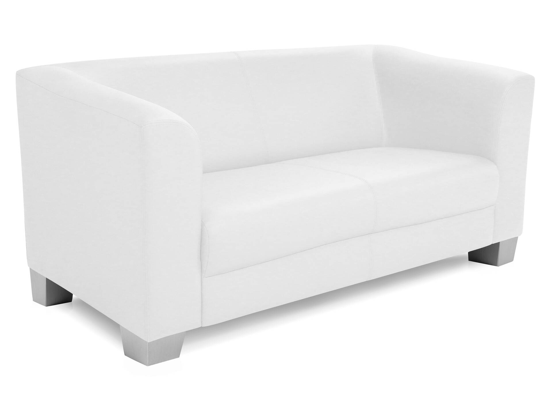 CHICAGO 2-Sitzer Sofa, Material Kunstleder weiss