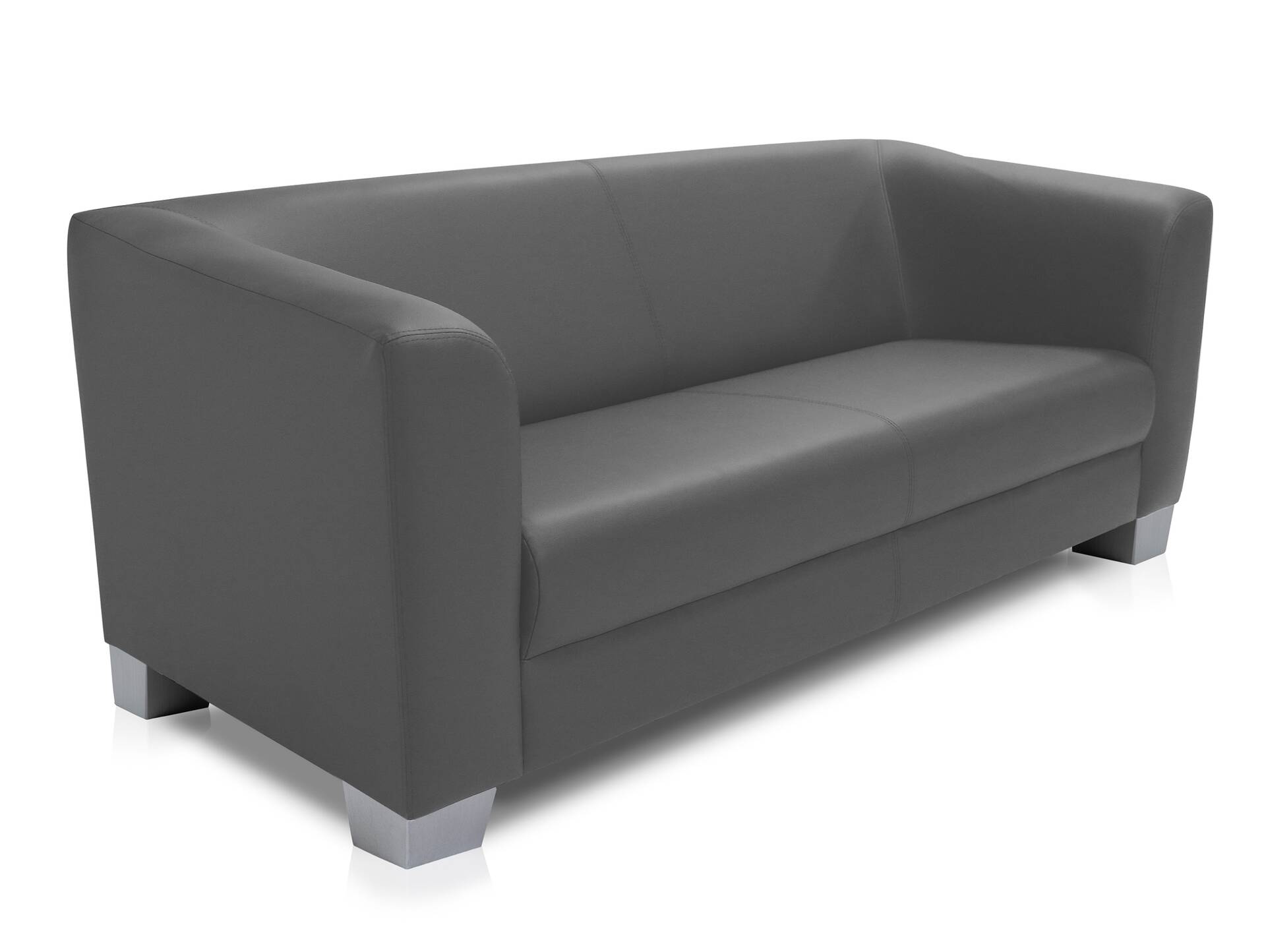 CHICAGO 3-Sitzer Sofa, Material Kunstleder grau