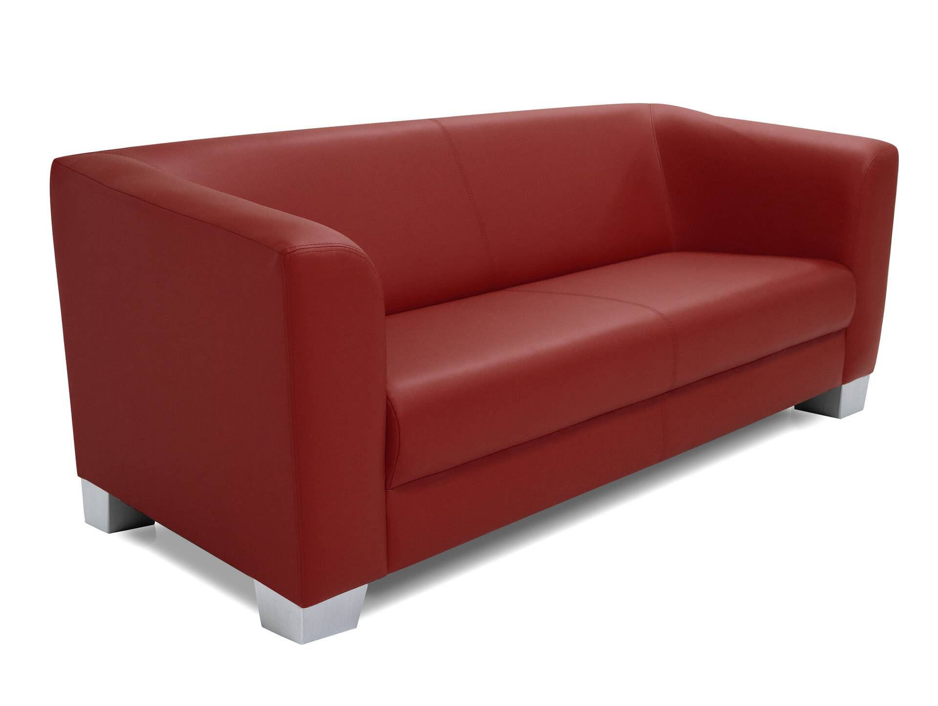 CHICAGO 3-Sitzer Sofa, Material Kunstleder weinrot