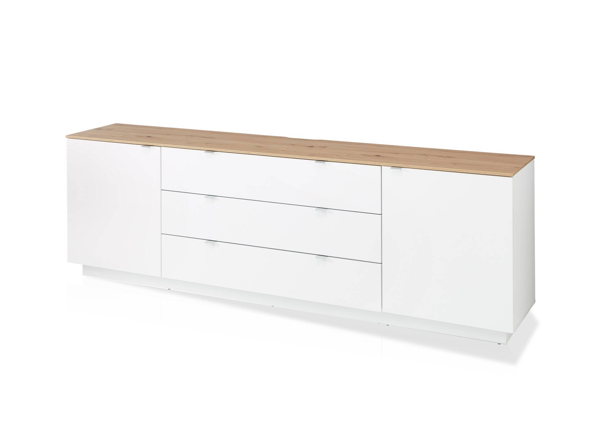 CASSINO TV-Sideboard, Material Dekorspanplatte, Artisan Eiche Nachbildung weiss 