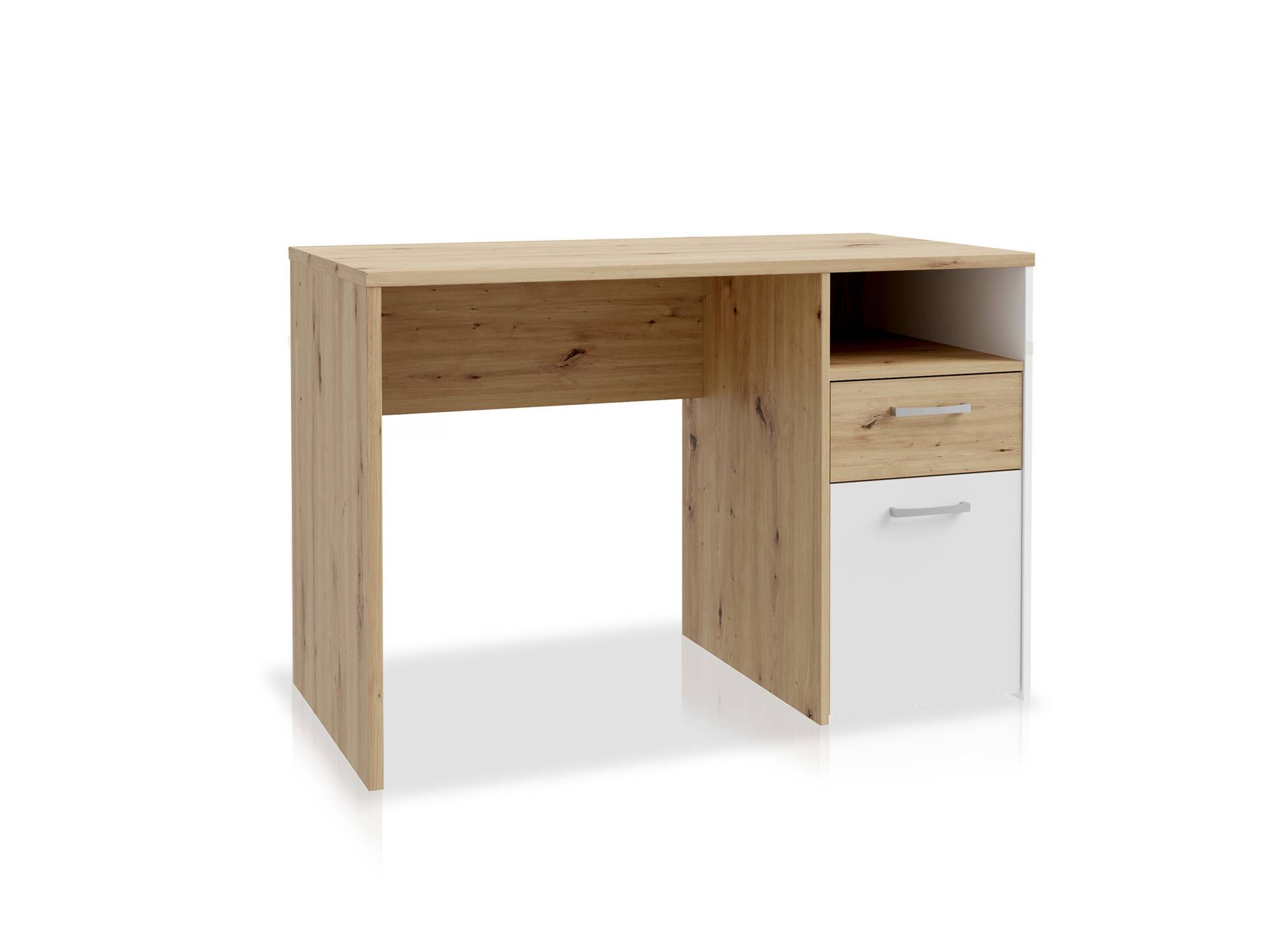 CARLITO Schreibtisch, Material Dekorspanplatte, Artisan eichefarbig/weiss 