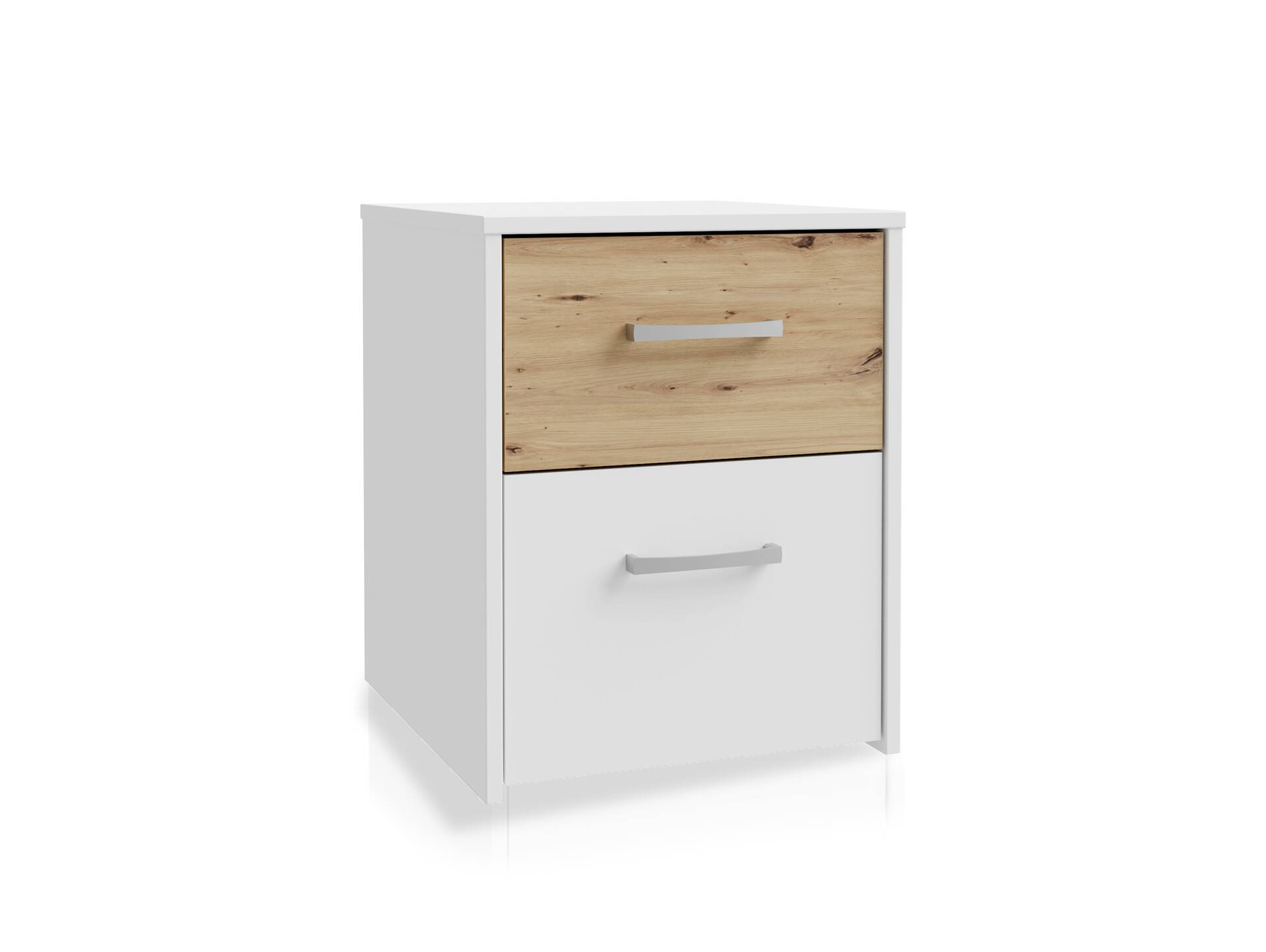 CARLITO Nachtkommode, Material Dekorspanplatte, Artisan eichefarbig/weiss 
