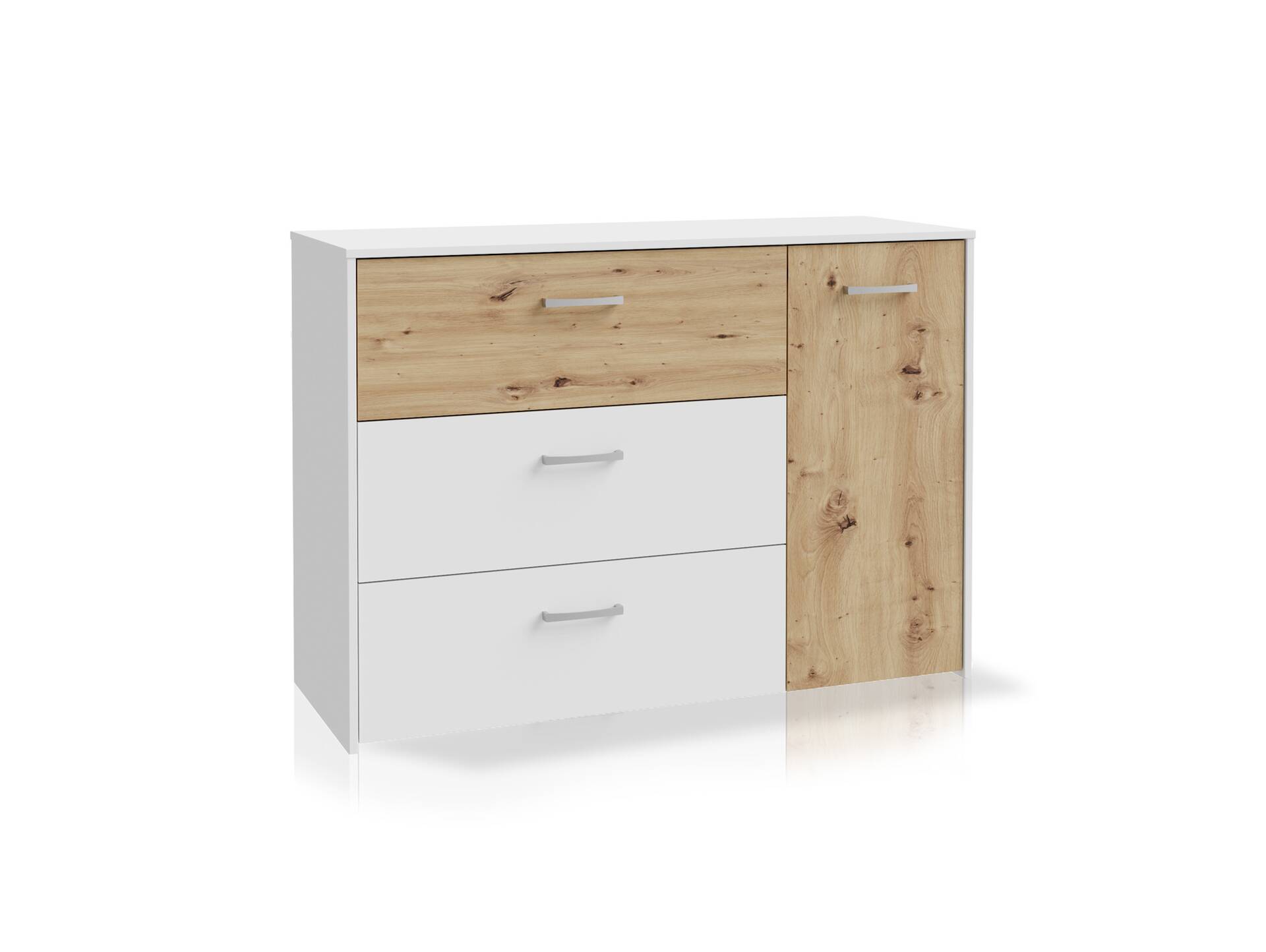 CARLITO Kommode, Material Dekorspanplatte, Artisan eichefarbig/weiss 